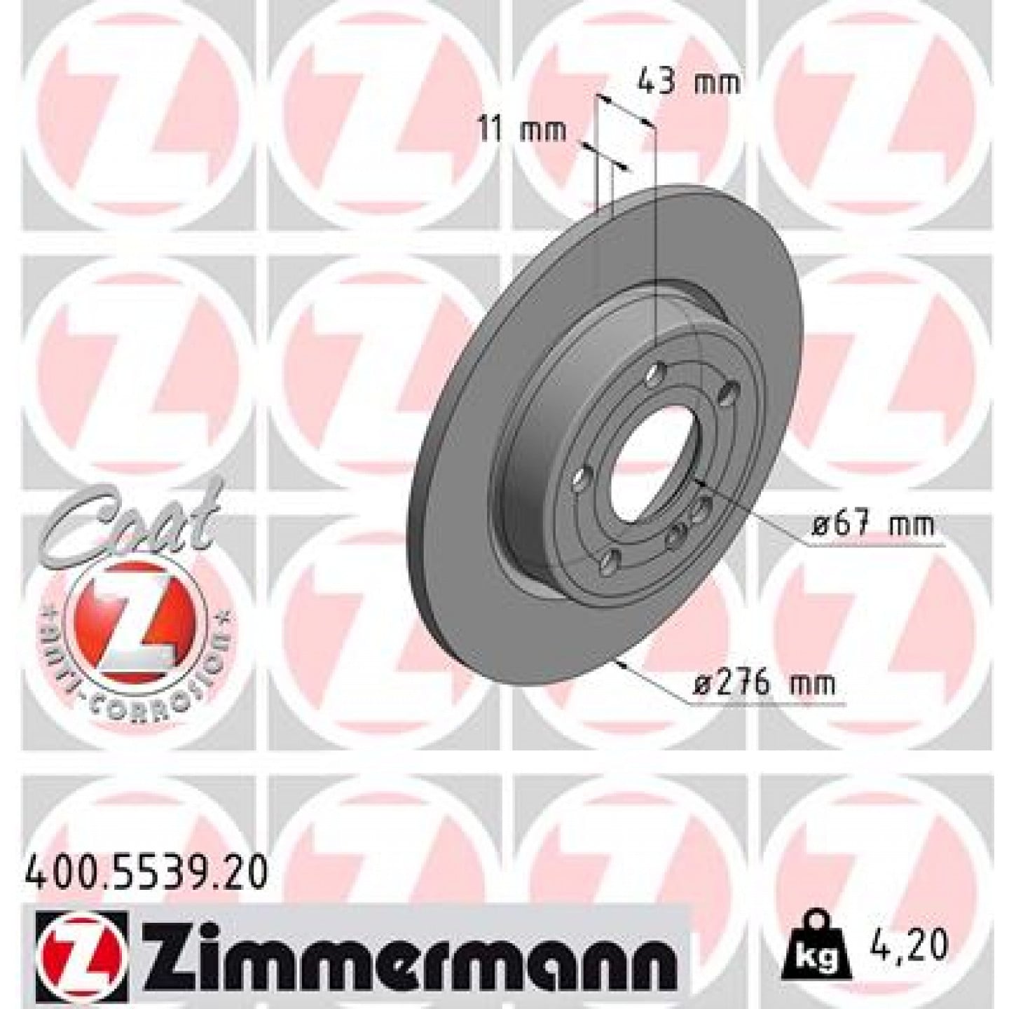Bremseskive ZIMMERMANN 400.5539.20