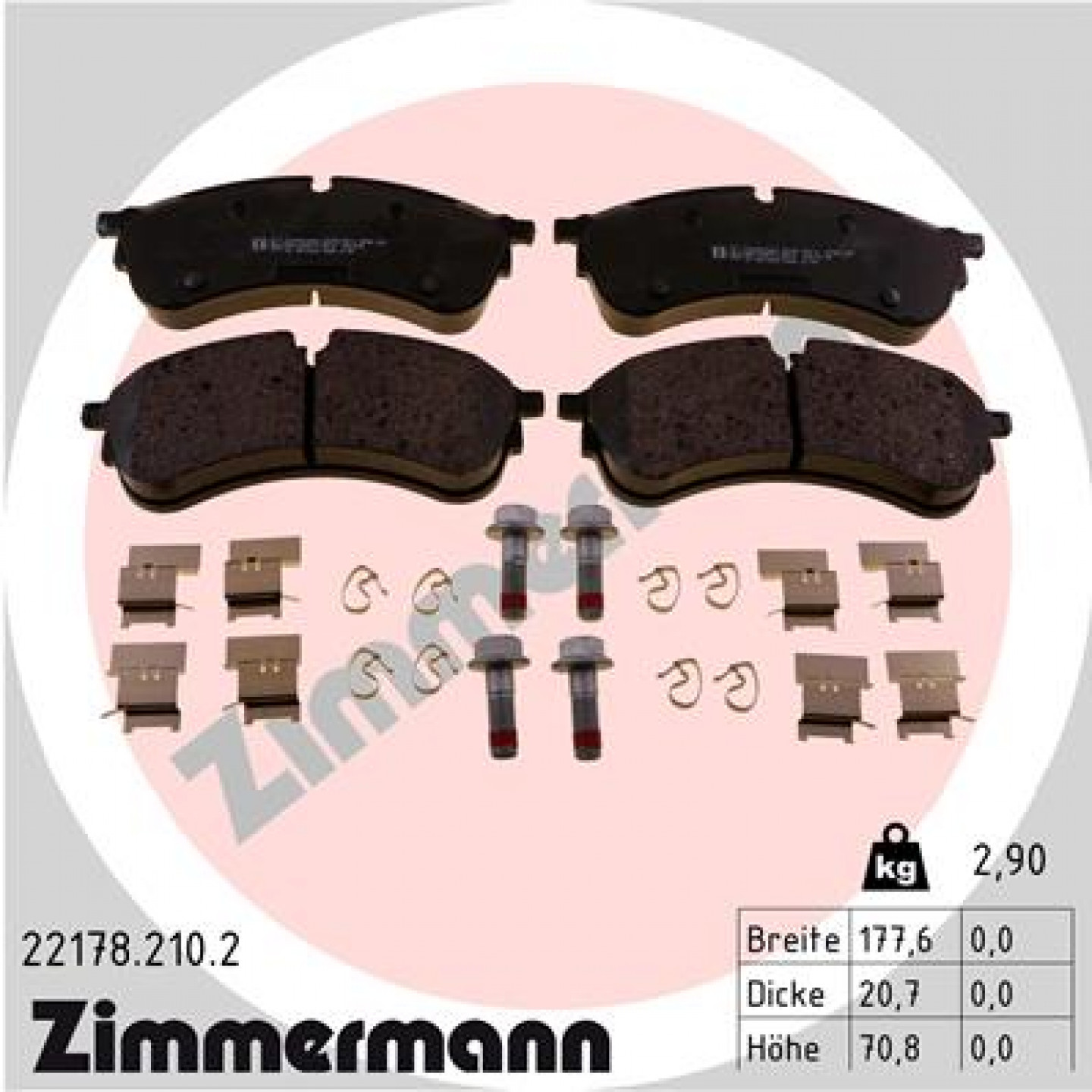 Bremseklodser ZIMMERMANN 22178.210.2