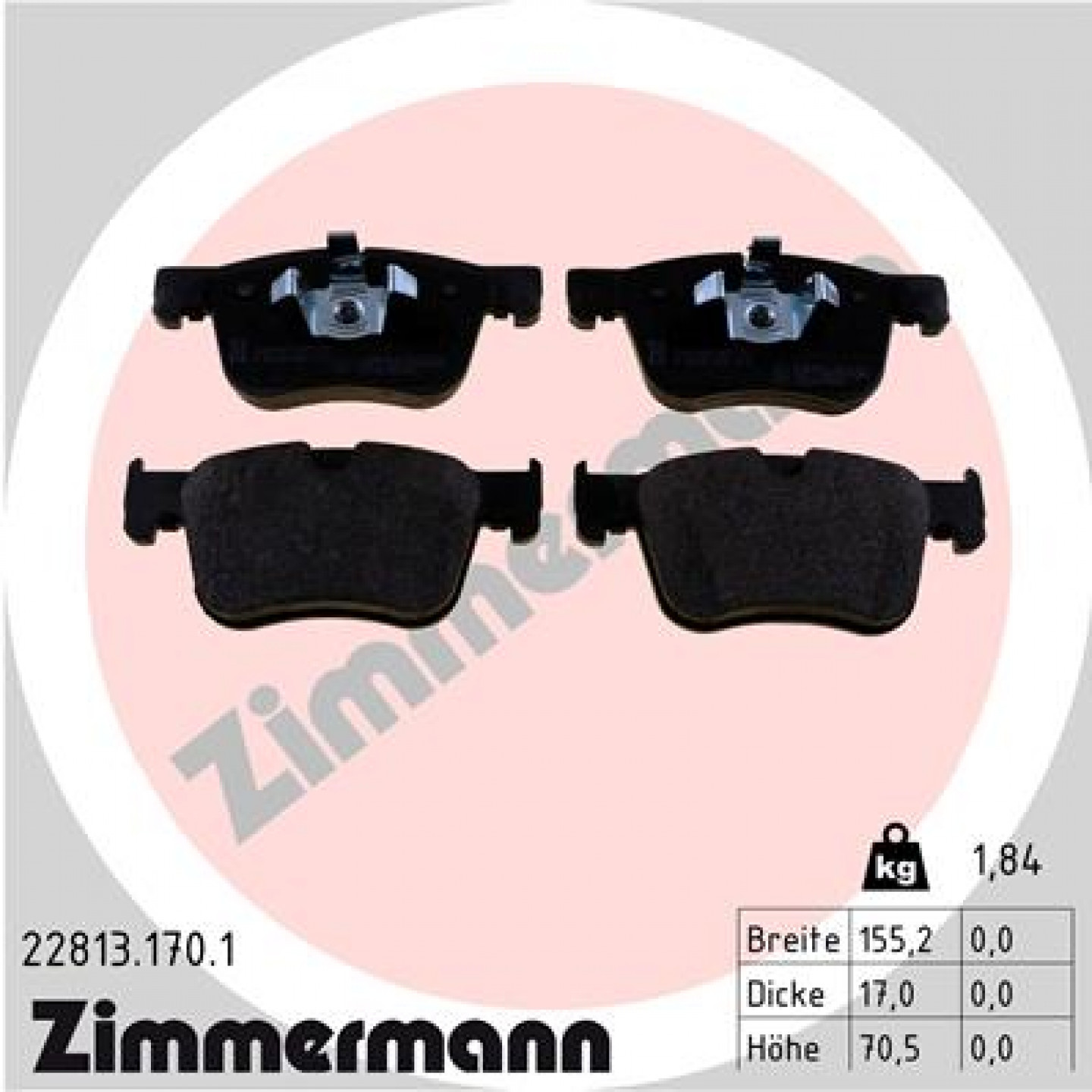 Bremseklodser ZIMMERMANN 22813.170.1
