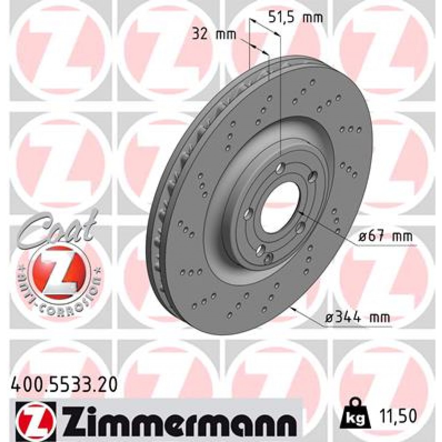 Remschijf ZIMMERMANN 400.5533.20