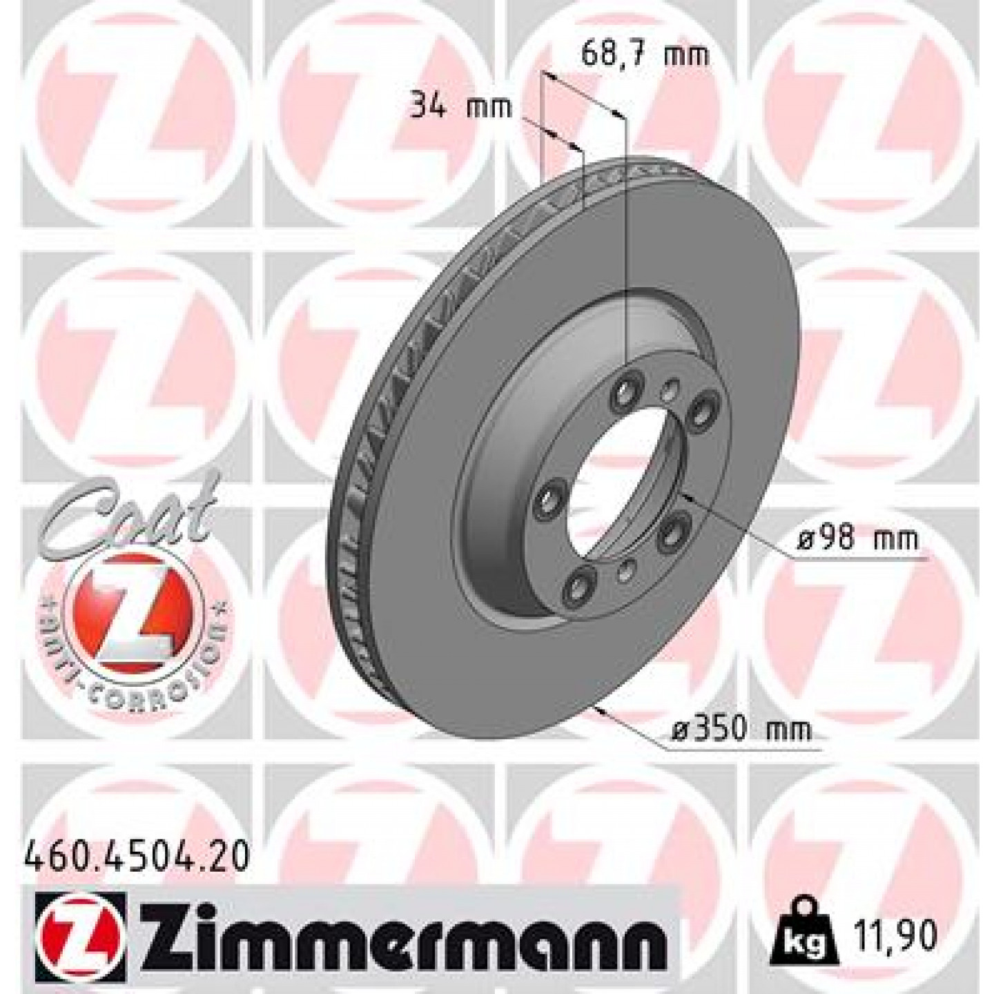 Remschijf ZIMMERMANN 460.4504.20