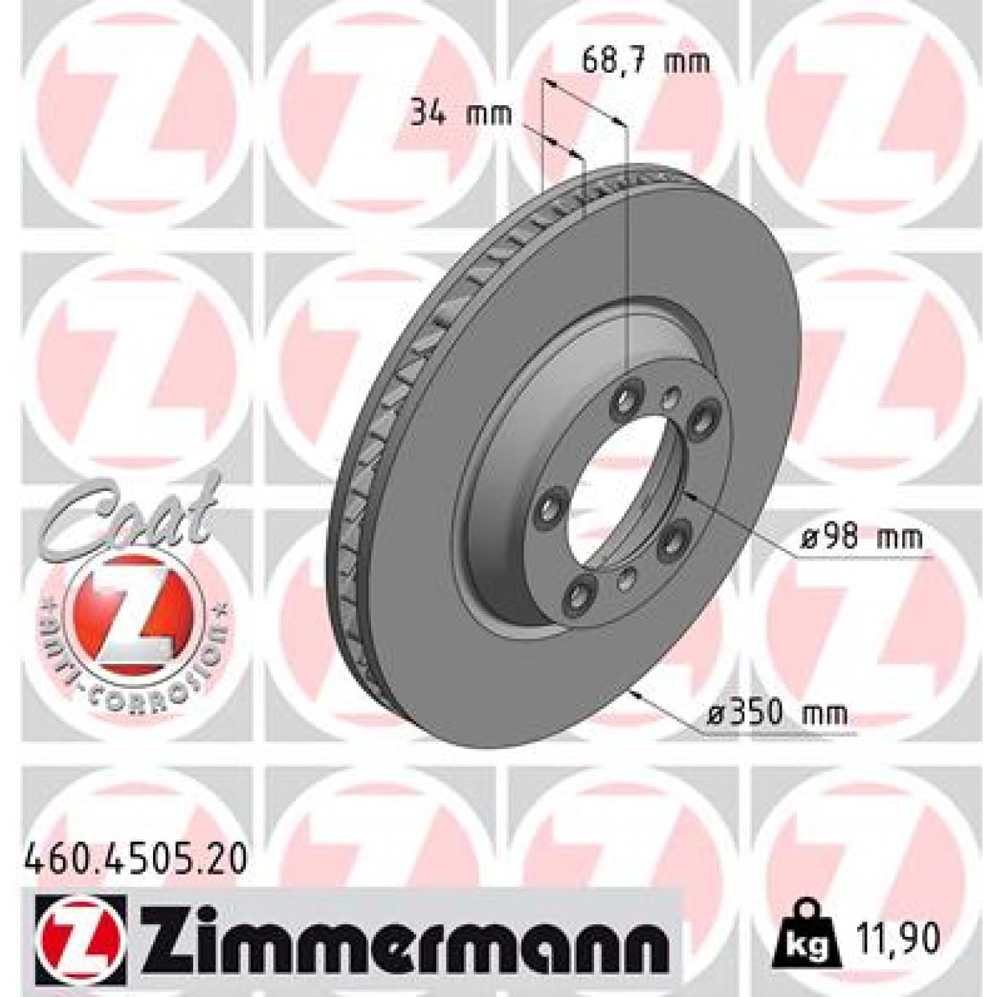 Remschijf ZIMMERMANN 460.4505.20