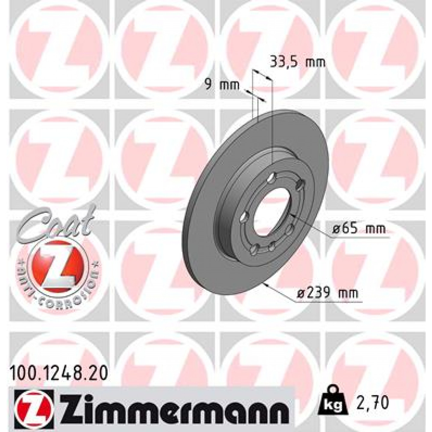 Bremsscheibe ZIMMERMANN 100.1248.20