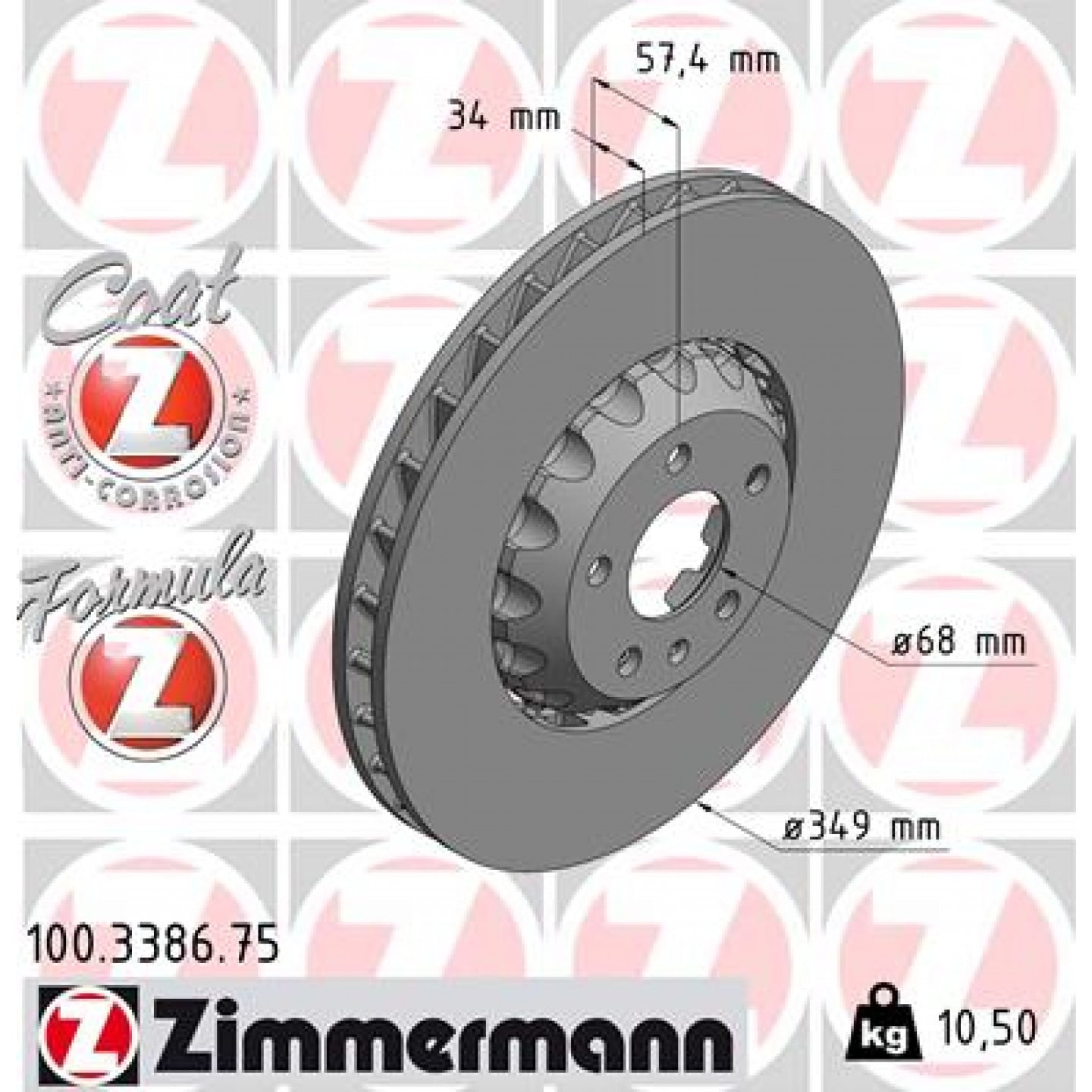 Remschijf ZIMMERMANN 100.3386.75