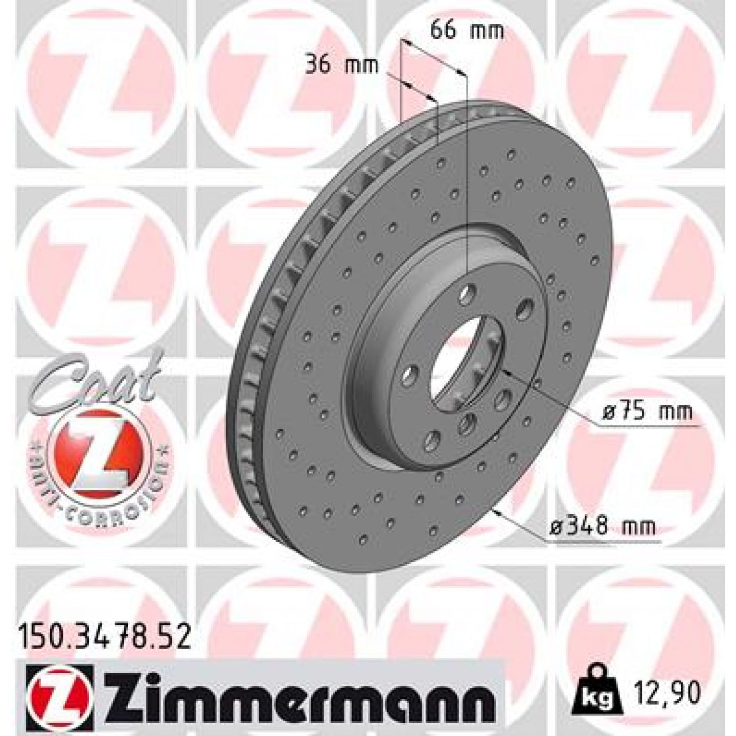 Stabdžių diskas ZIMMERMANN 150.3478.52 - Trodo.lt