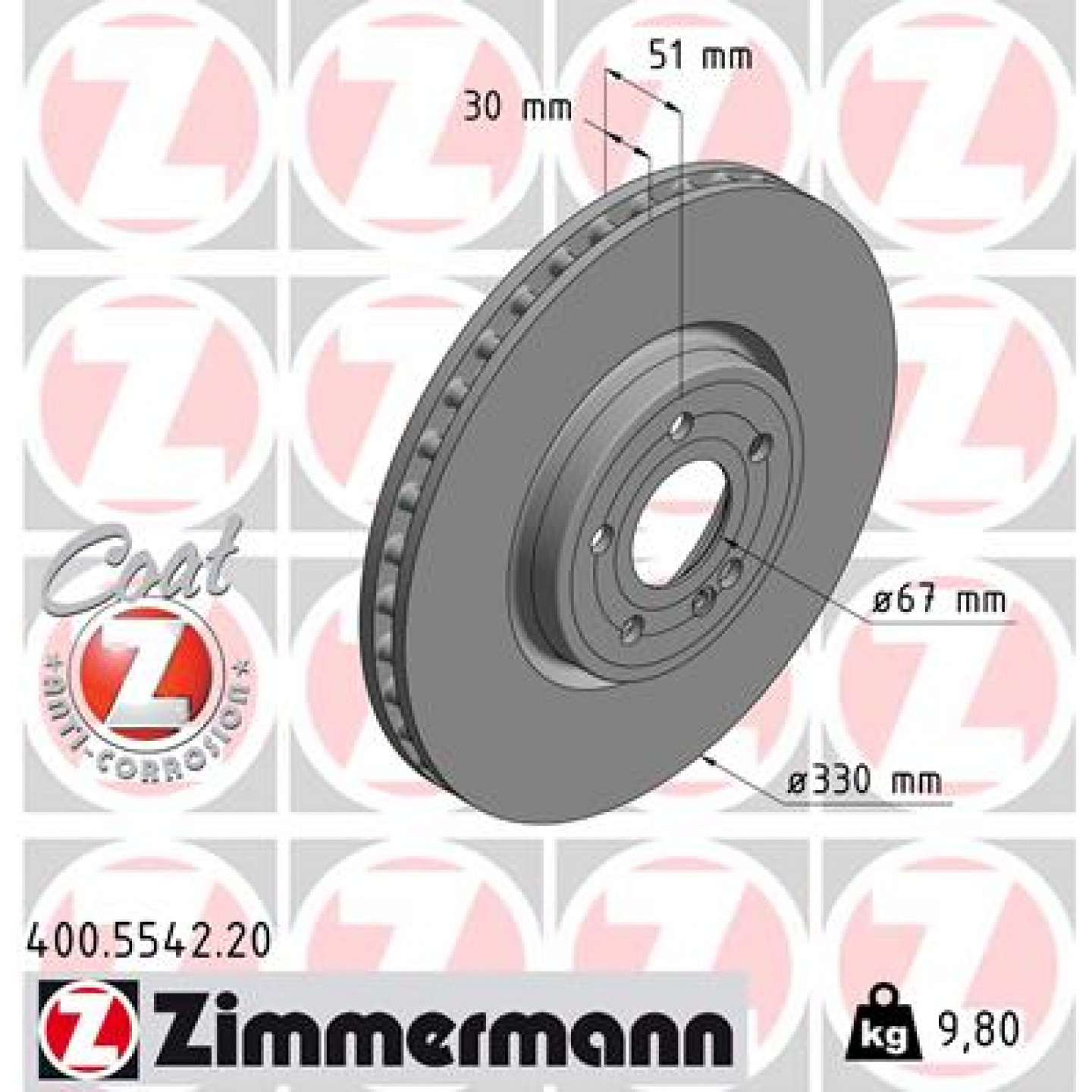 Remschijf ZIMMERMANN 400.5542.20