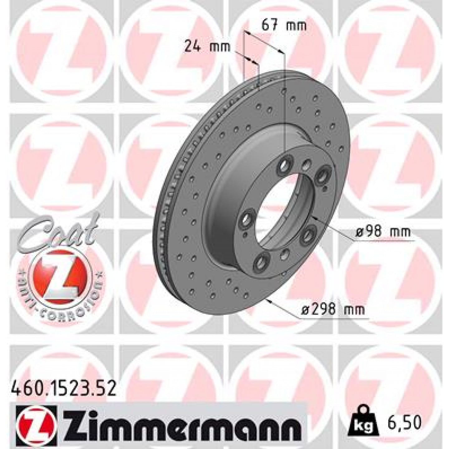 Remschijf ZIMMERMANN 460.1523.52