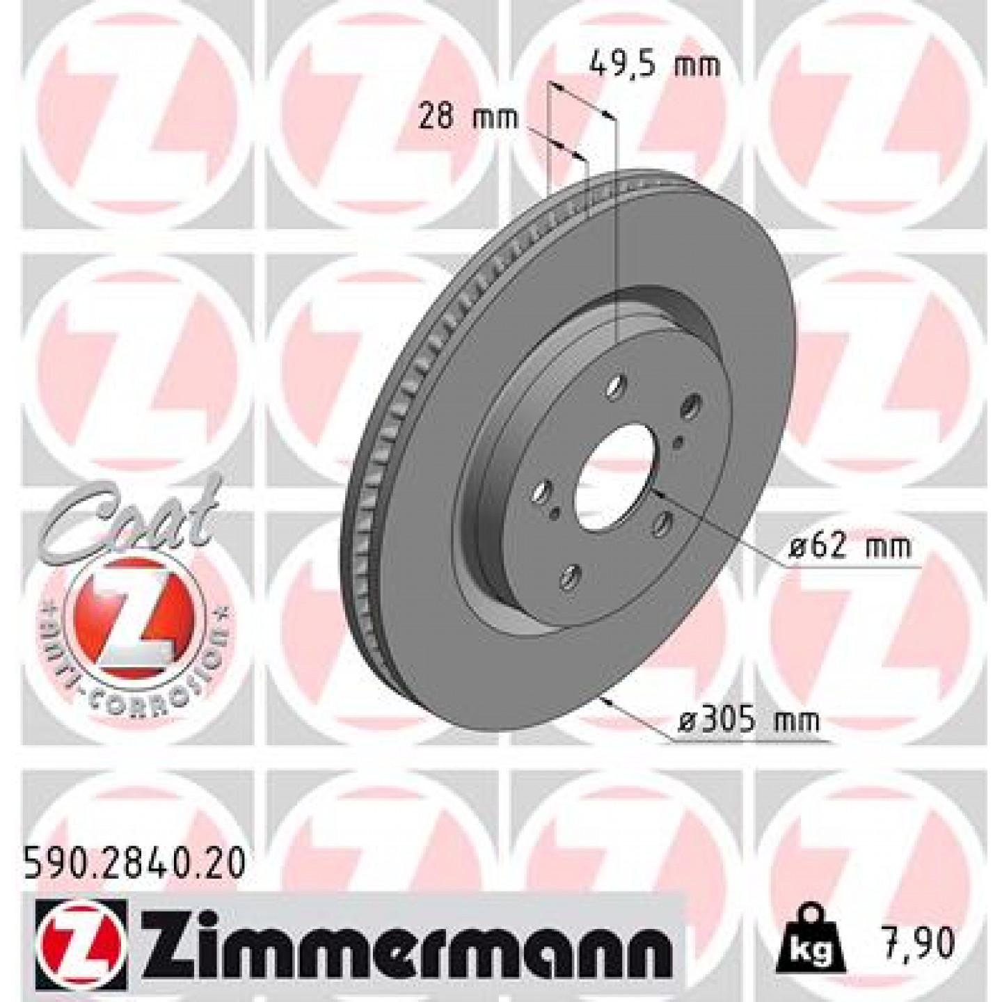 Bremseskive ZIMMERMANN 590.2840.20