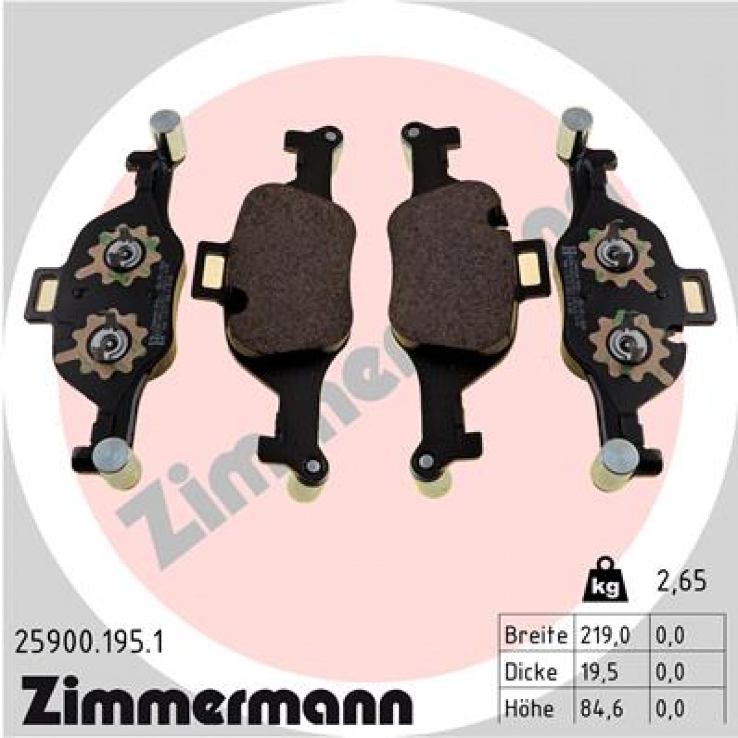 Bremseklodser ZIMMERMANN 25900.195.1