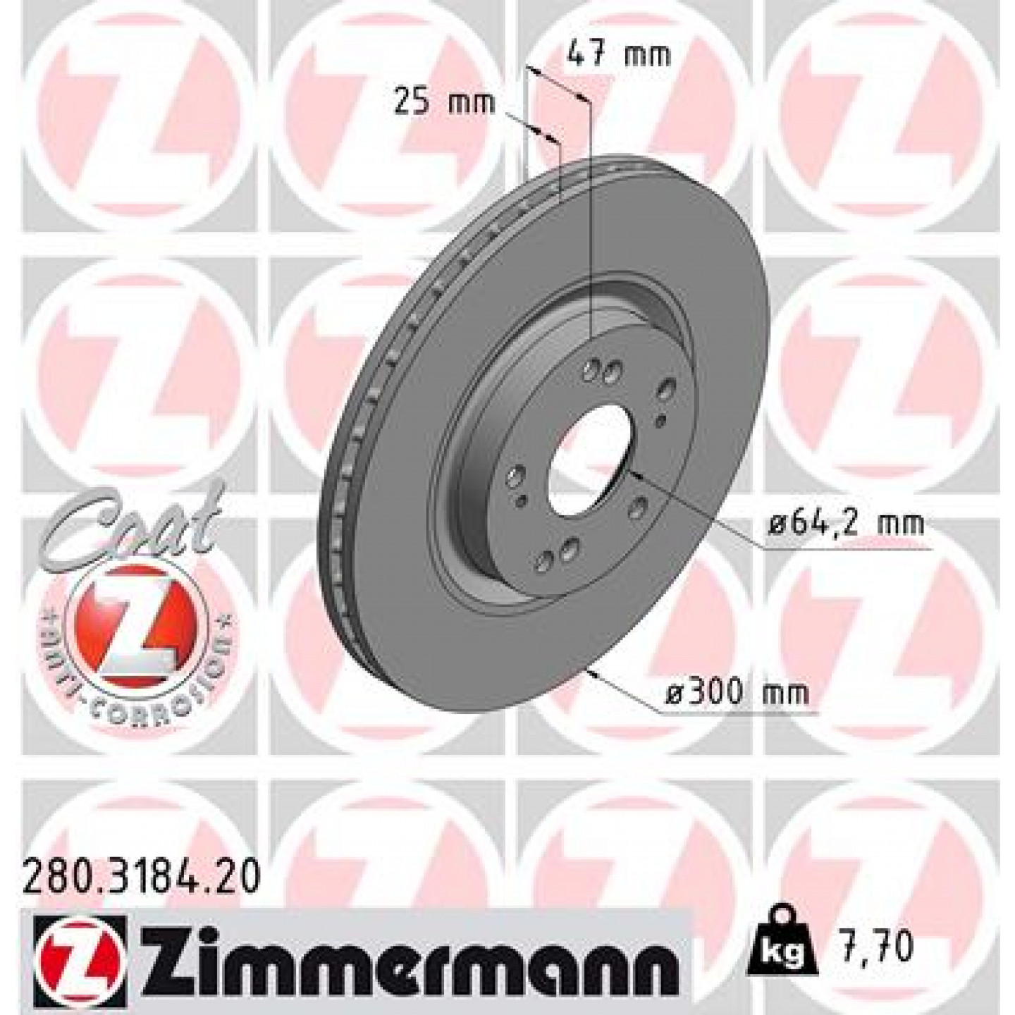 Bremsscheibe ZIMMERMANN 280.3184.20