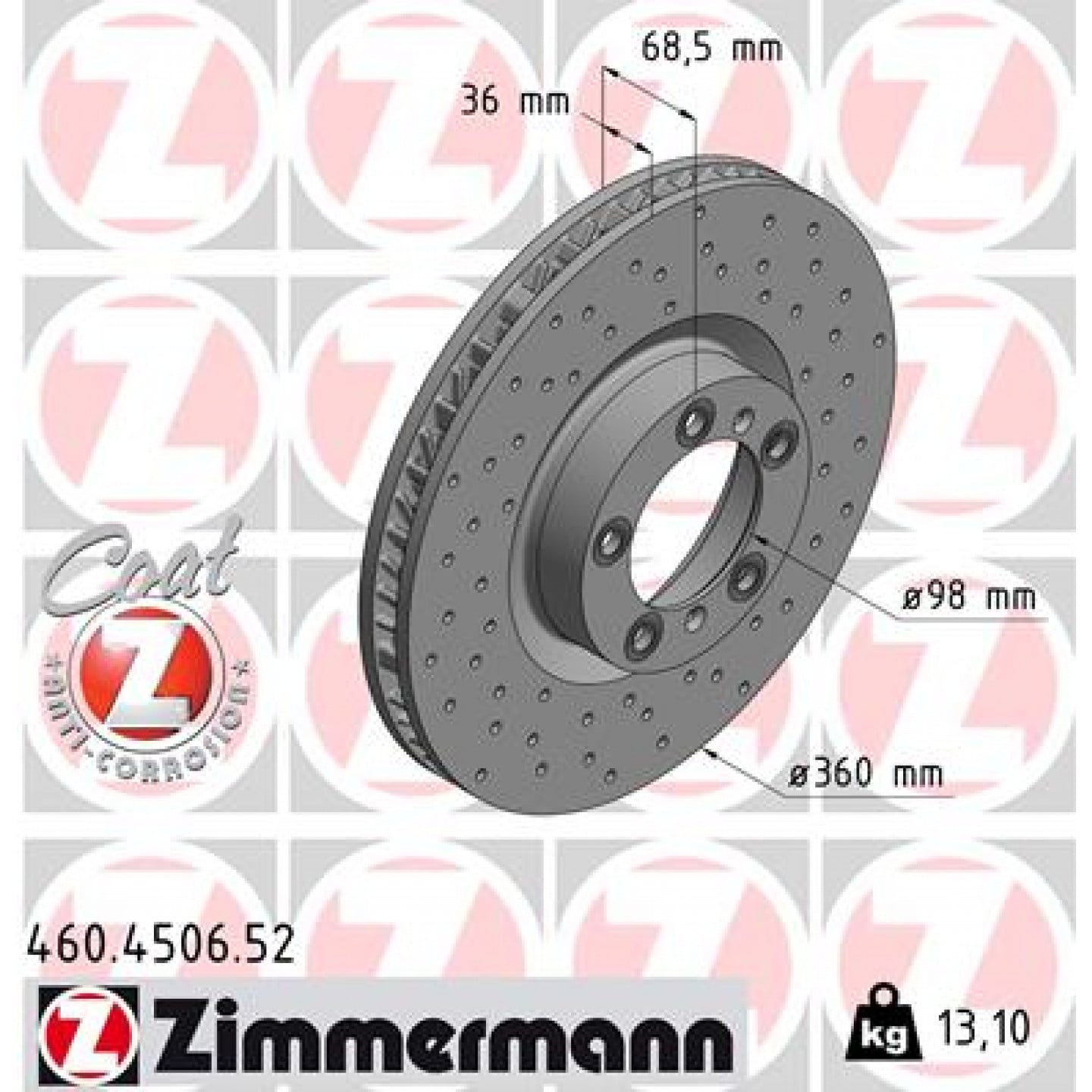 Remschijf ZIMMERMANN 460.4506.52