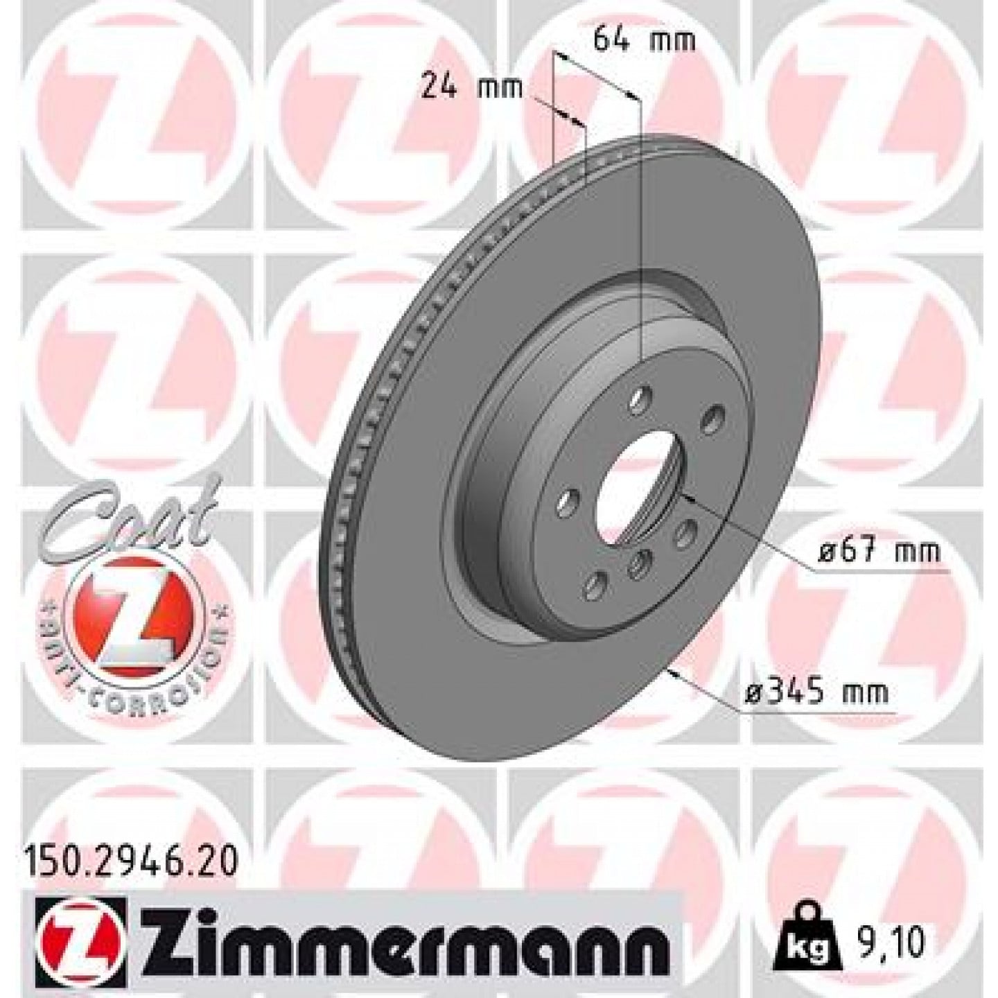 Remschijf ZIMMERMANN 150.2946.20