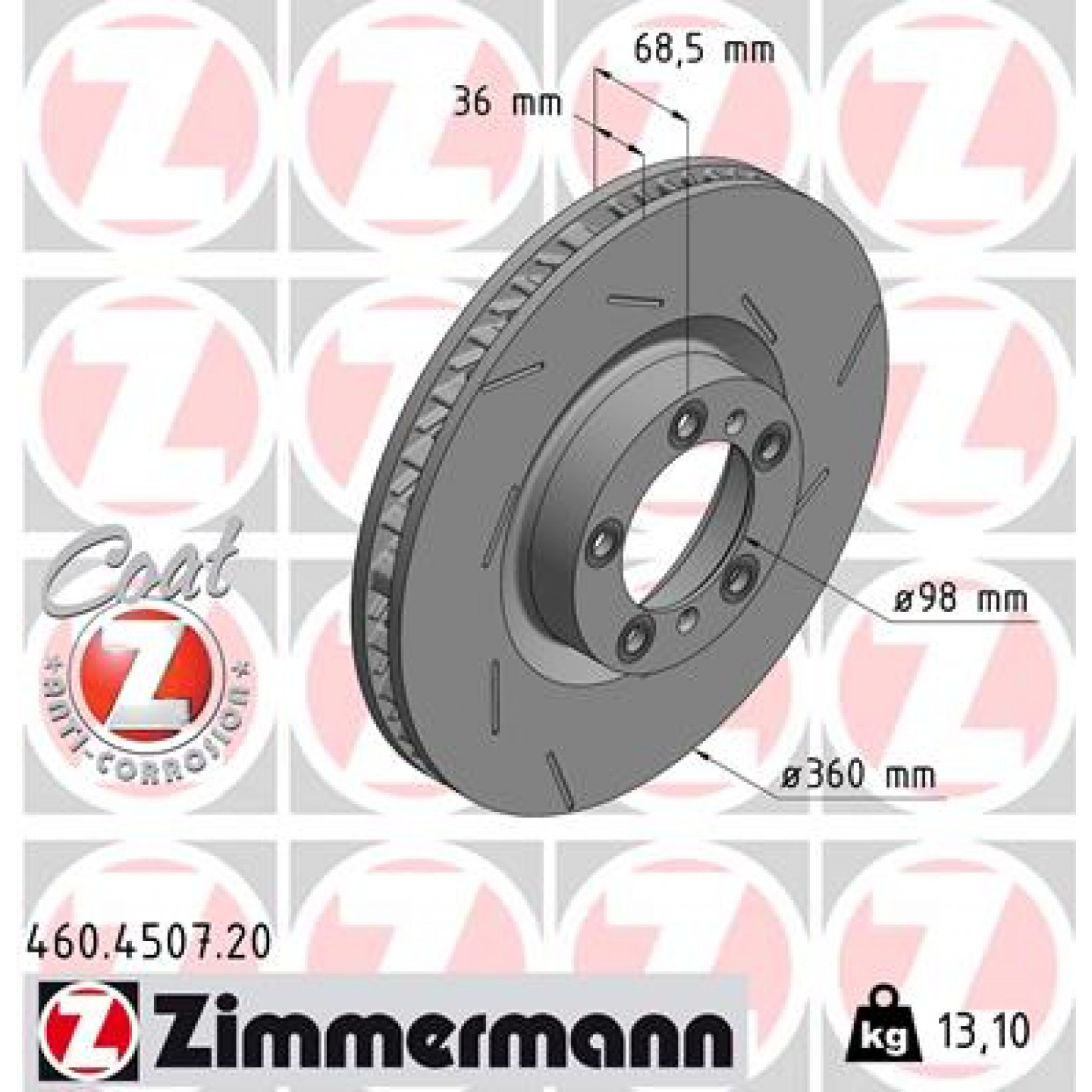 Bremseskive ZIMMERMANN 460.4507.20