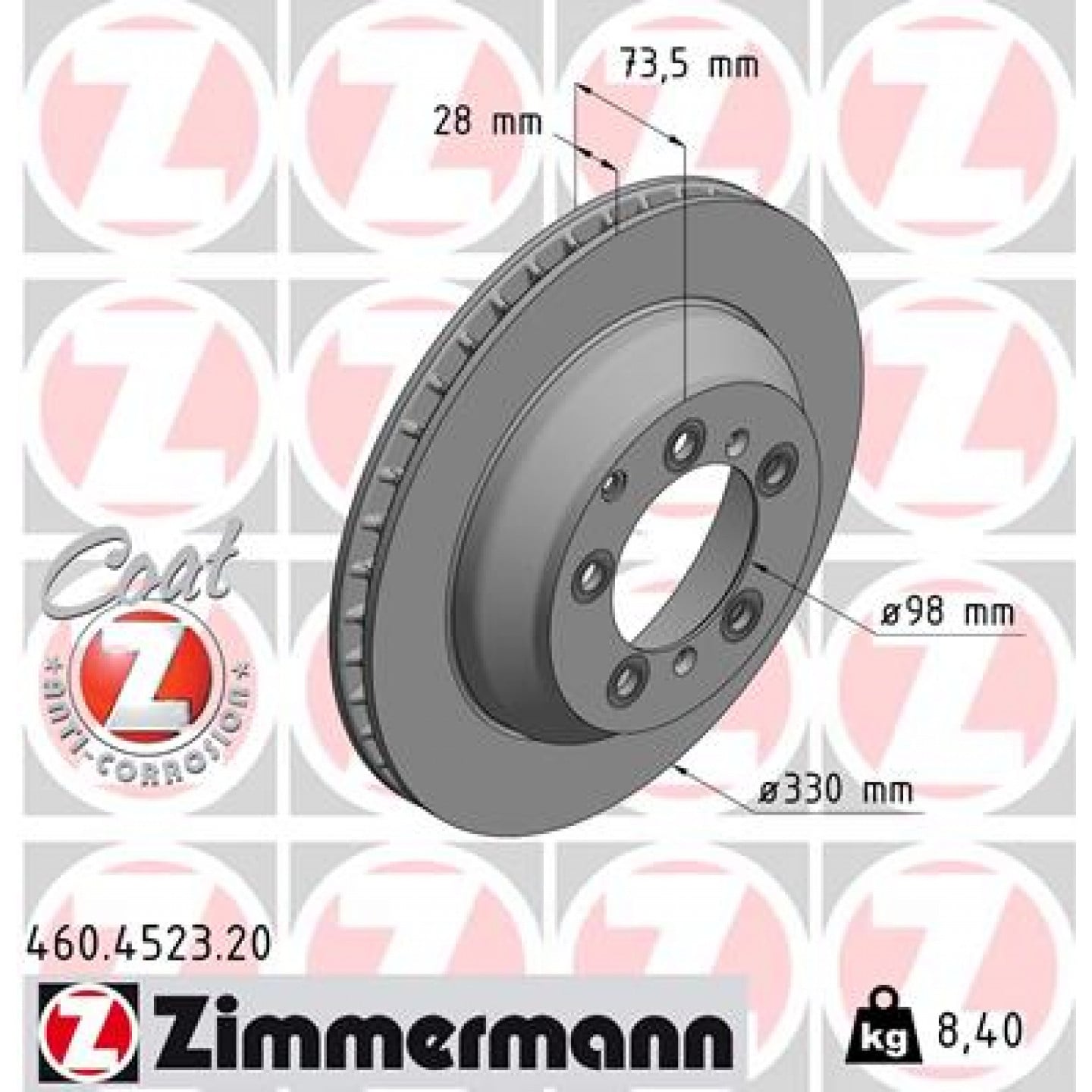 Bremseskive ZIMMERMANN 460.4523.20