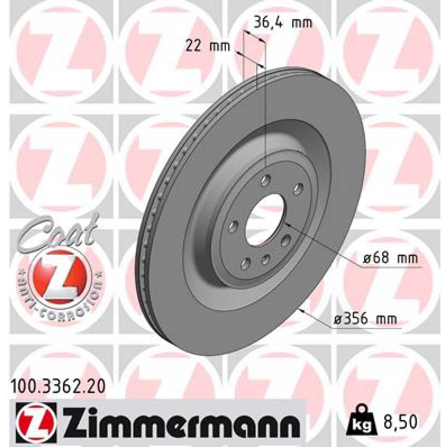 Remschijf ZIMMERMANN 100.3362.20