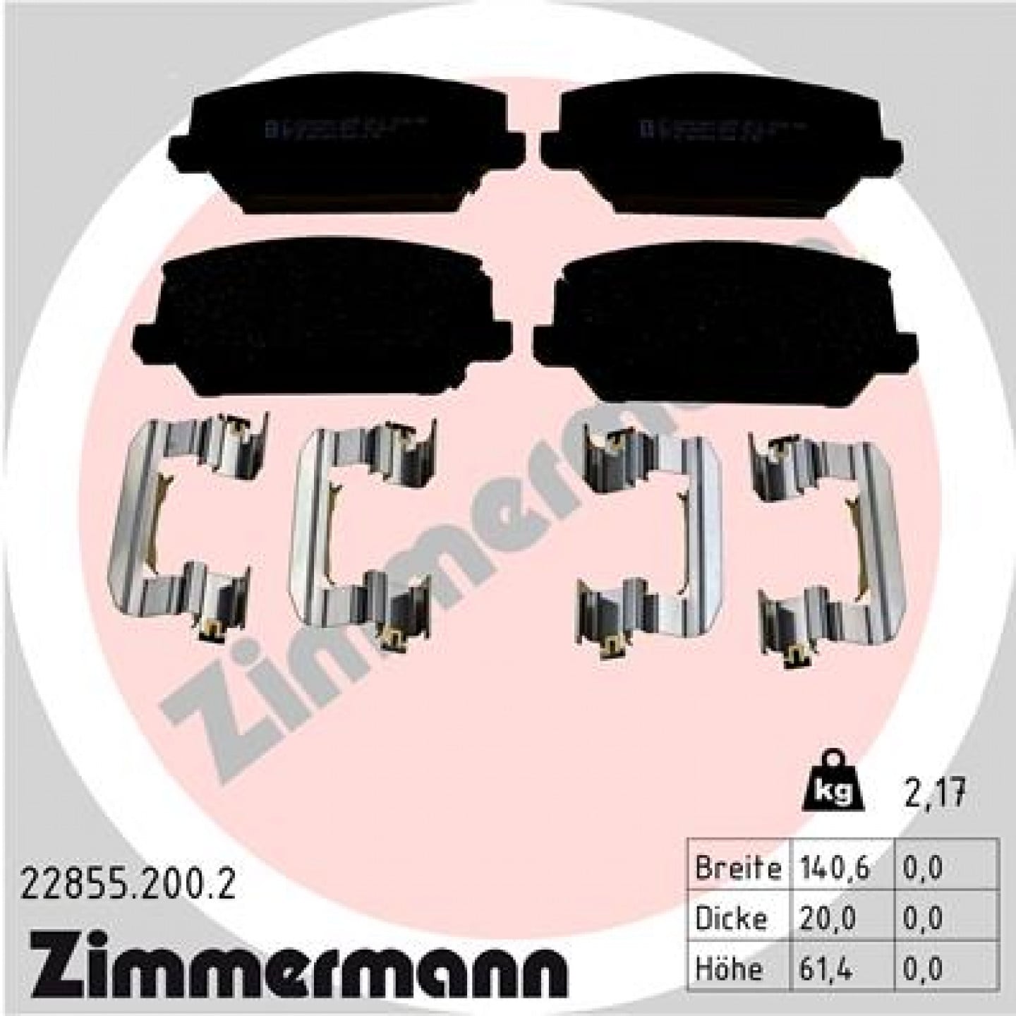 Bremseklodser ZIMMERMANN 22855.200.2