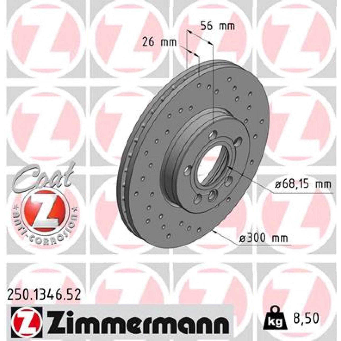 Bremsscheibe ZIMMERMANN 250.1346.52