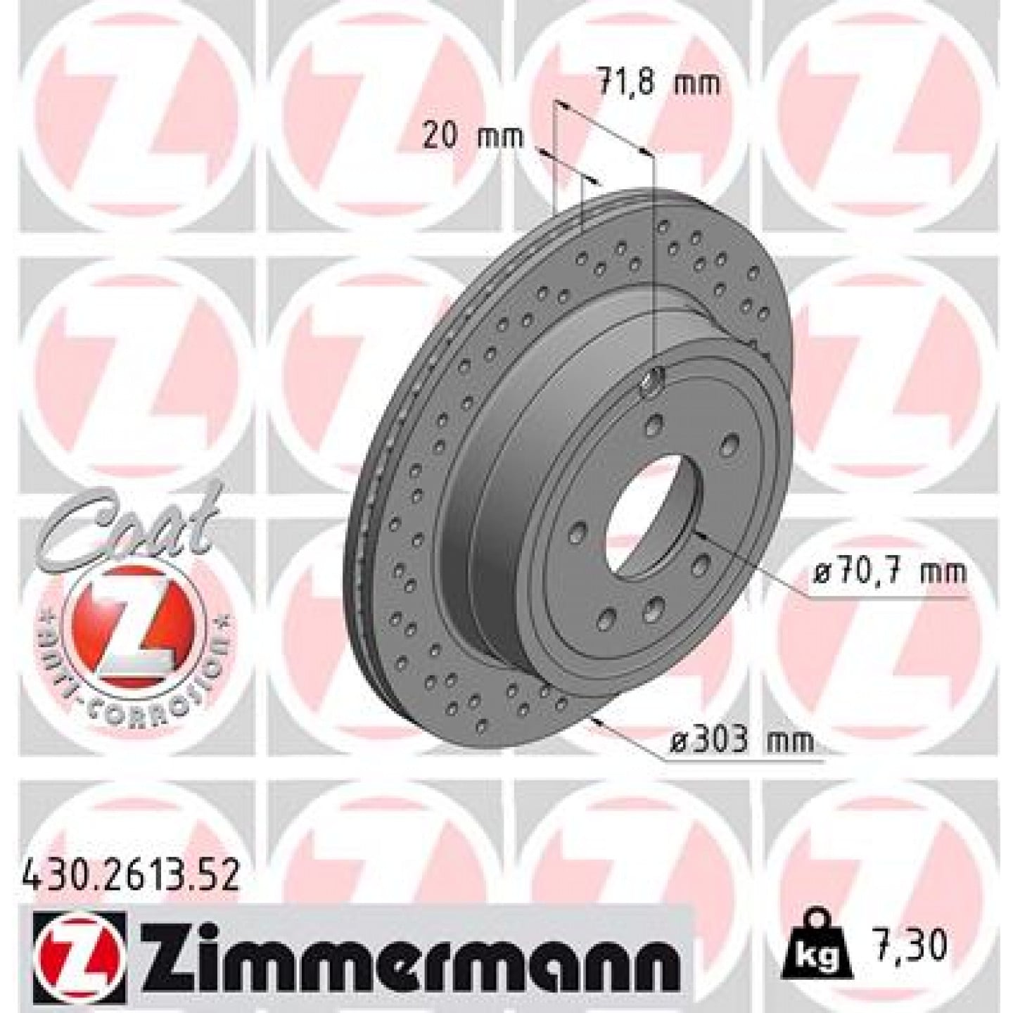 Brzdový kotouč ZIMMERMANN 430.2613.52