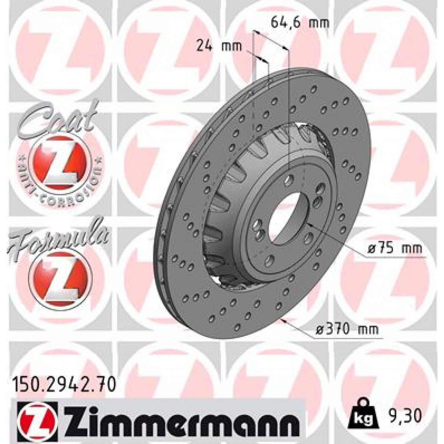 Bremseskive ZIMMERMANN 150.2942.70