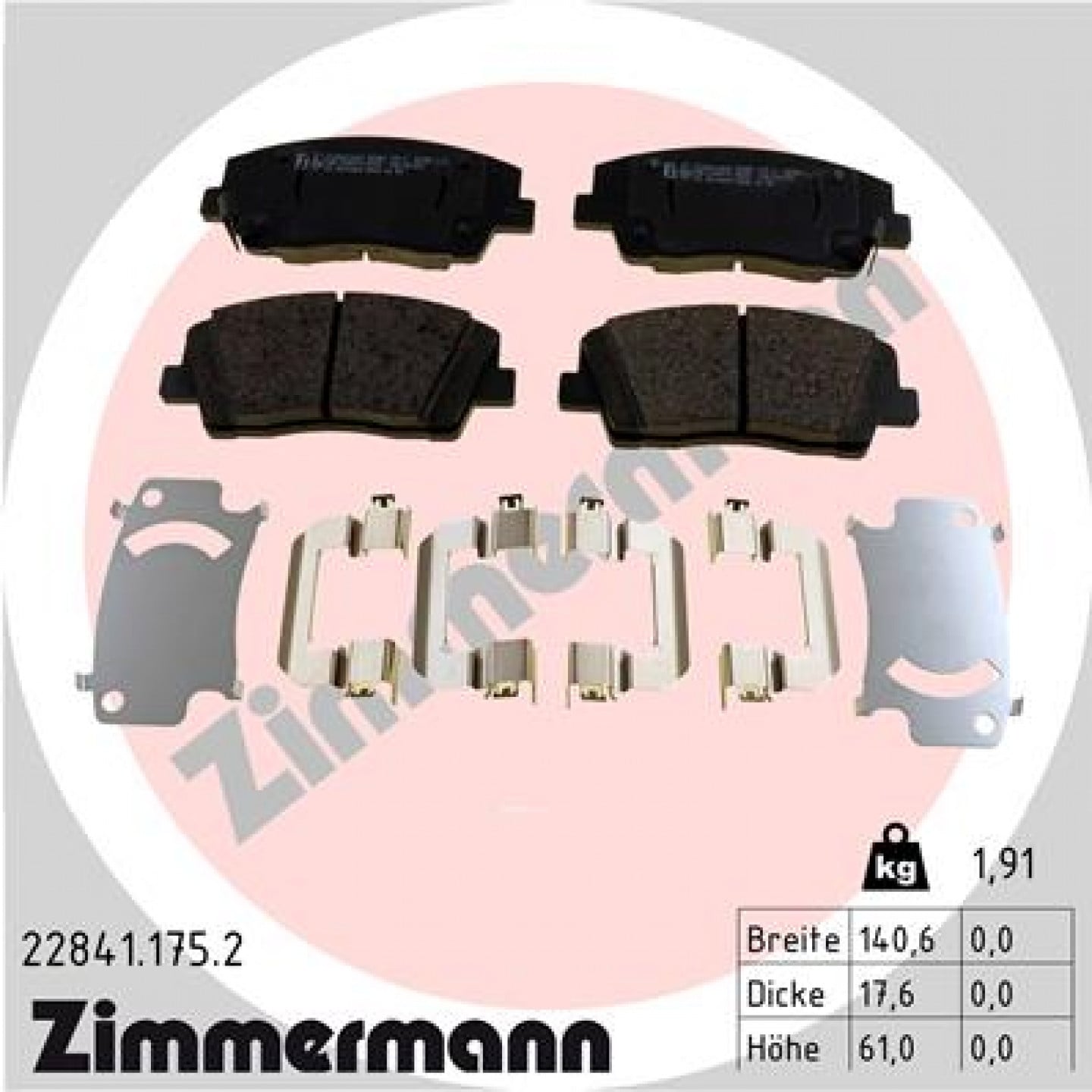 Bremseklodser ZIMMERMANN 22841.175.2