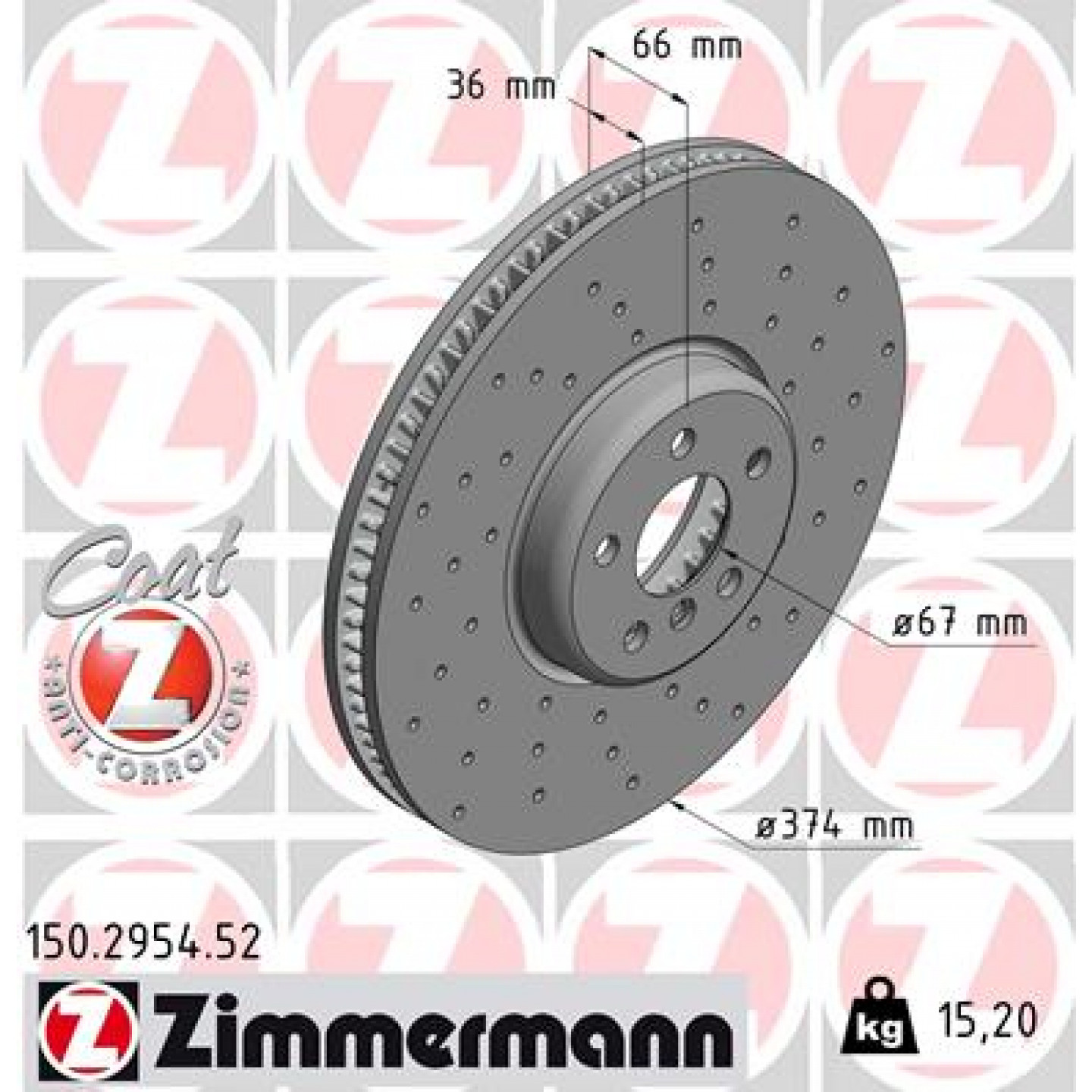 Remschijf ZIMMERMANN 150.2954.52
