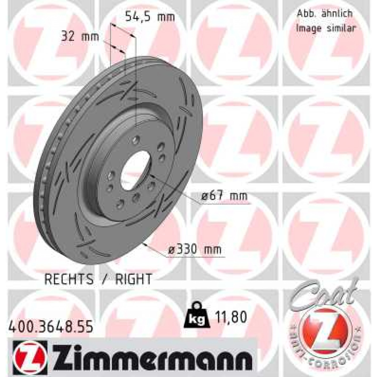 Remschijf ZIMMERMANN 400.3648.55