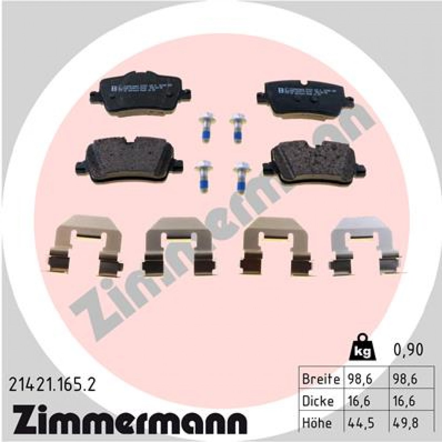 Bremseklodser ZIMMERMANN 21421.165.2