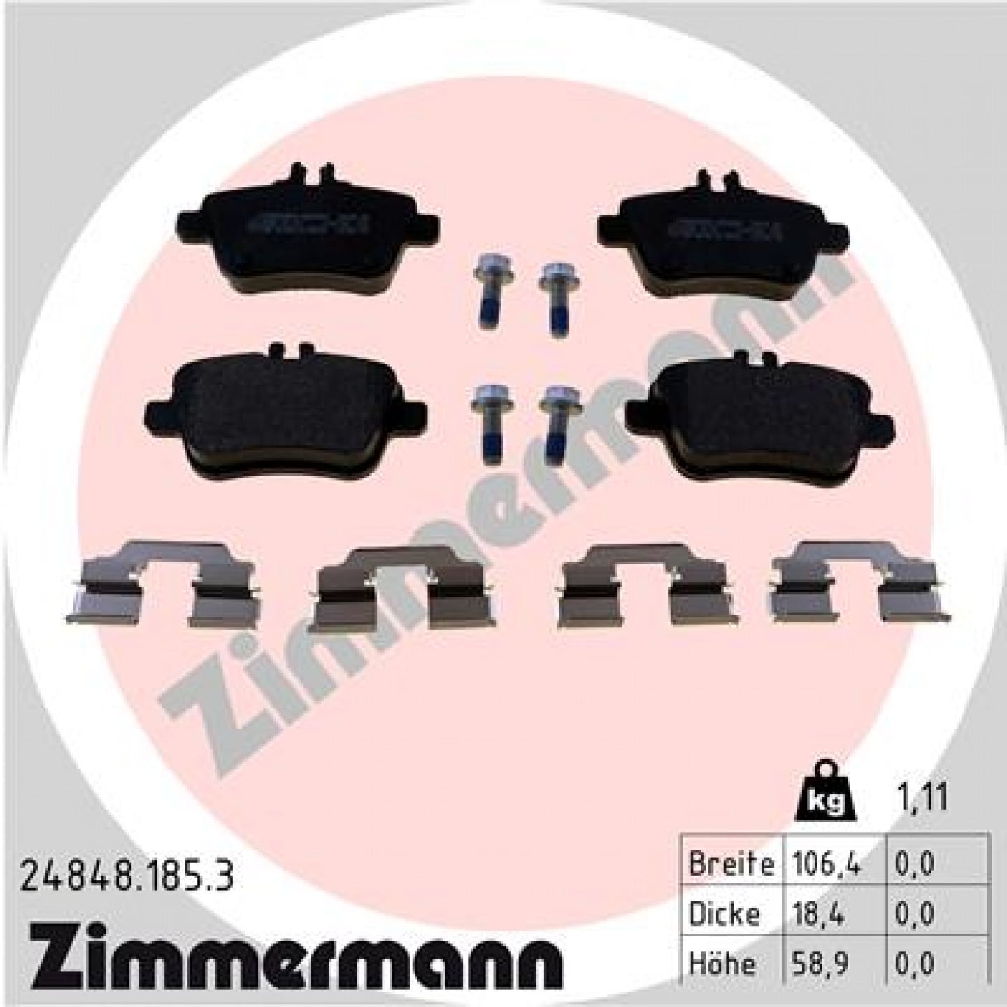 Bremseklodser ZIMMERMANN 24848.185.3