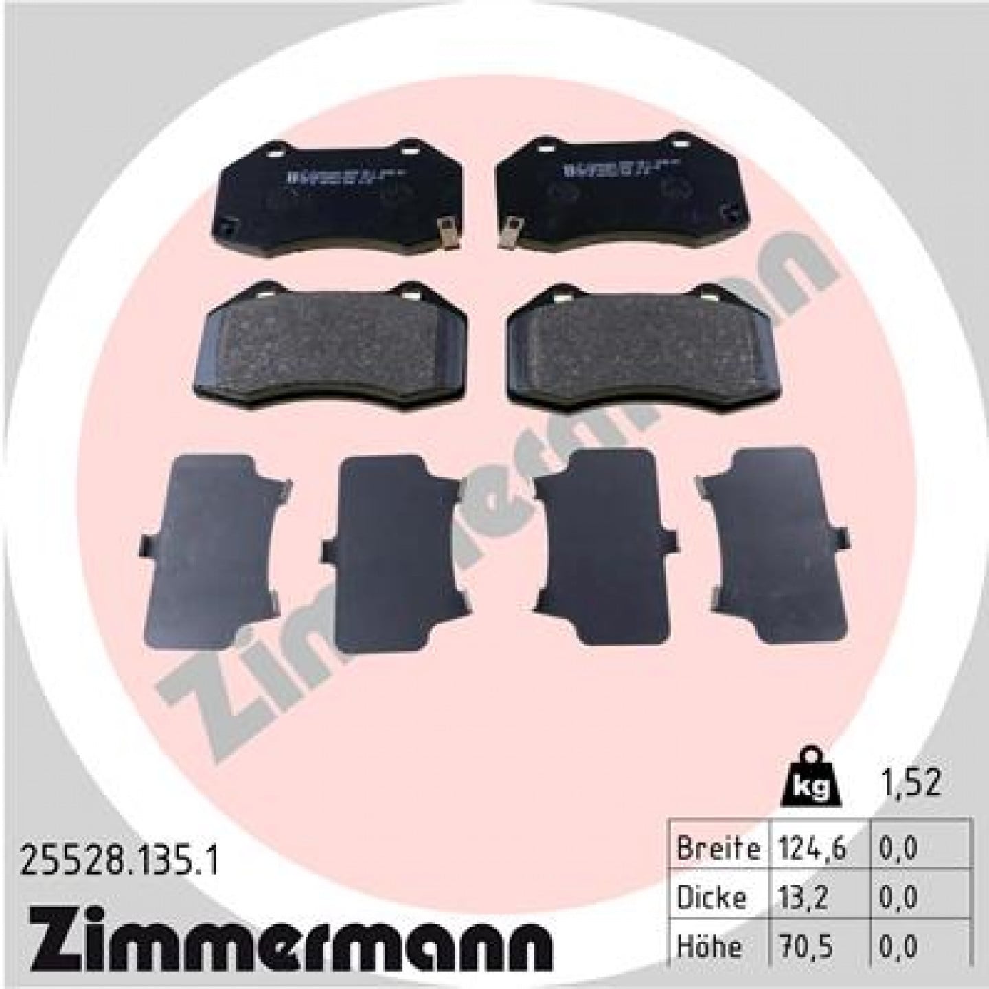 Bremseklodser ZIMMERMANN 25528.135.1