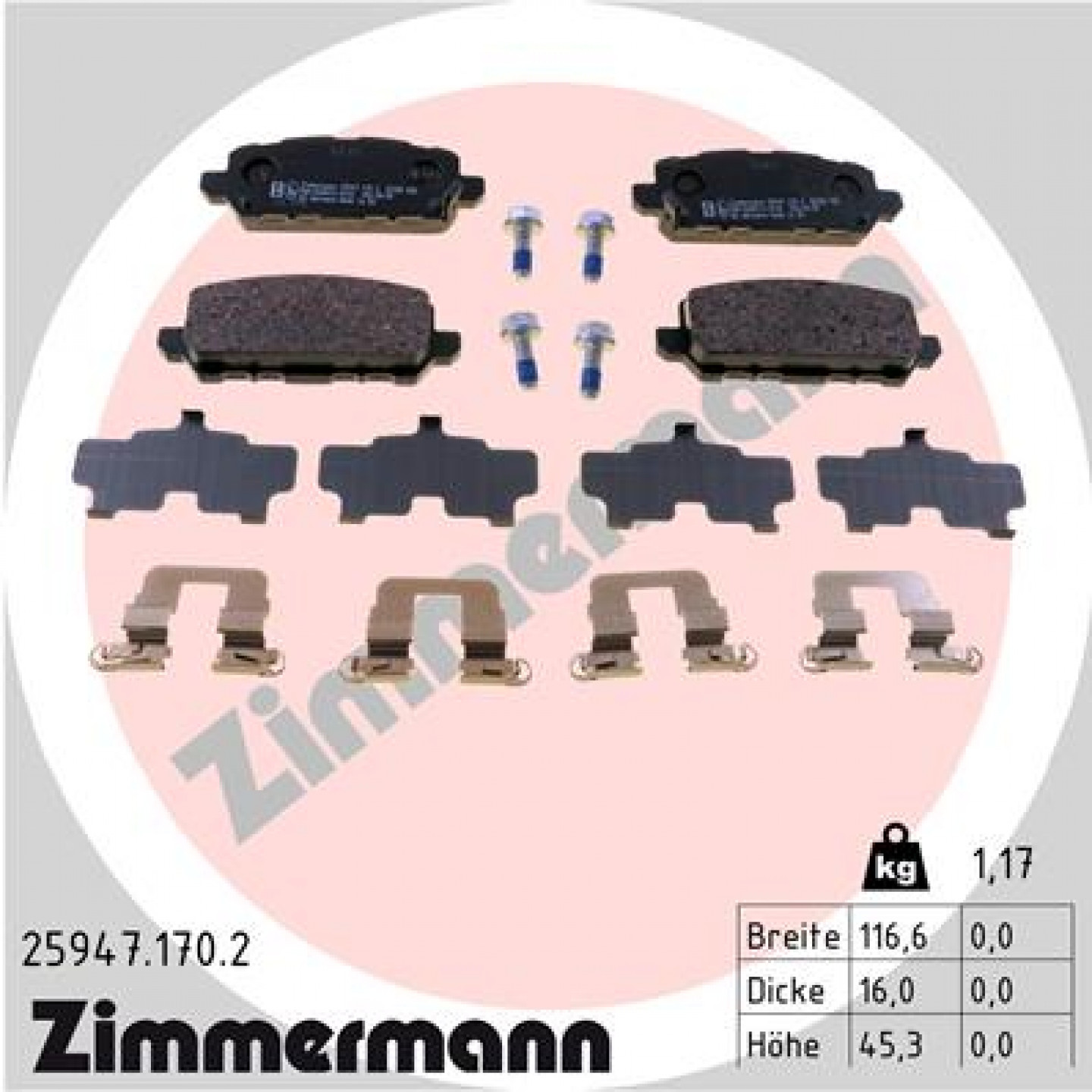 Bremseklodser ZIMMERMANN 25947.170.2