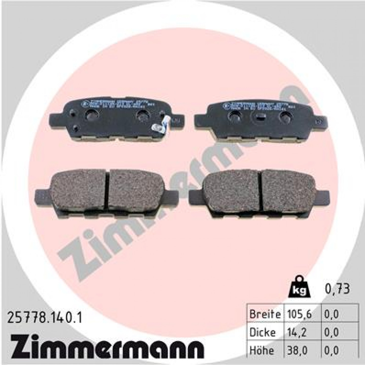 Bremseklodser ZIMMERMANN 25778.140.1