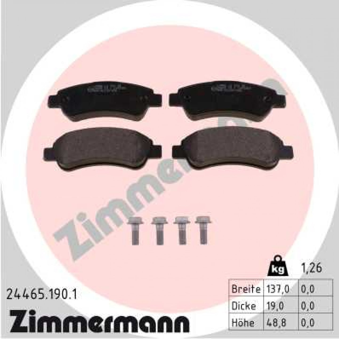 Bremseklodser ZIMMERMANN 24465.190.1