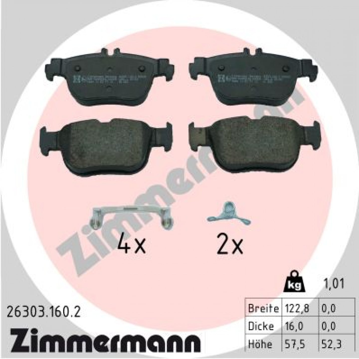 Bremseklodser ZIMMERMANN 26303.160.2