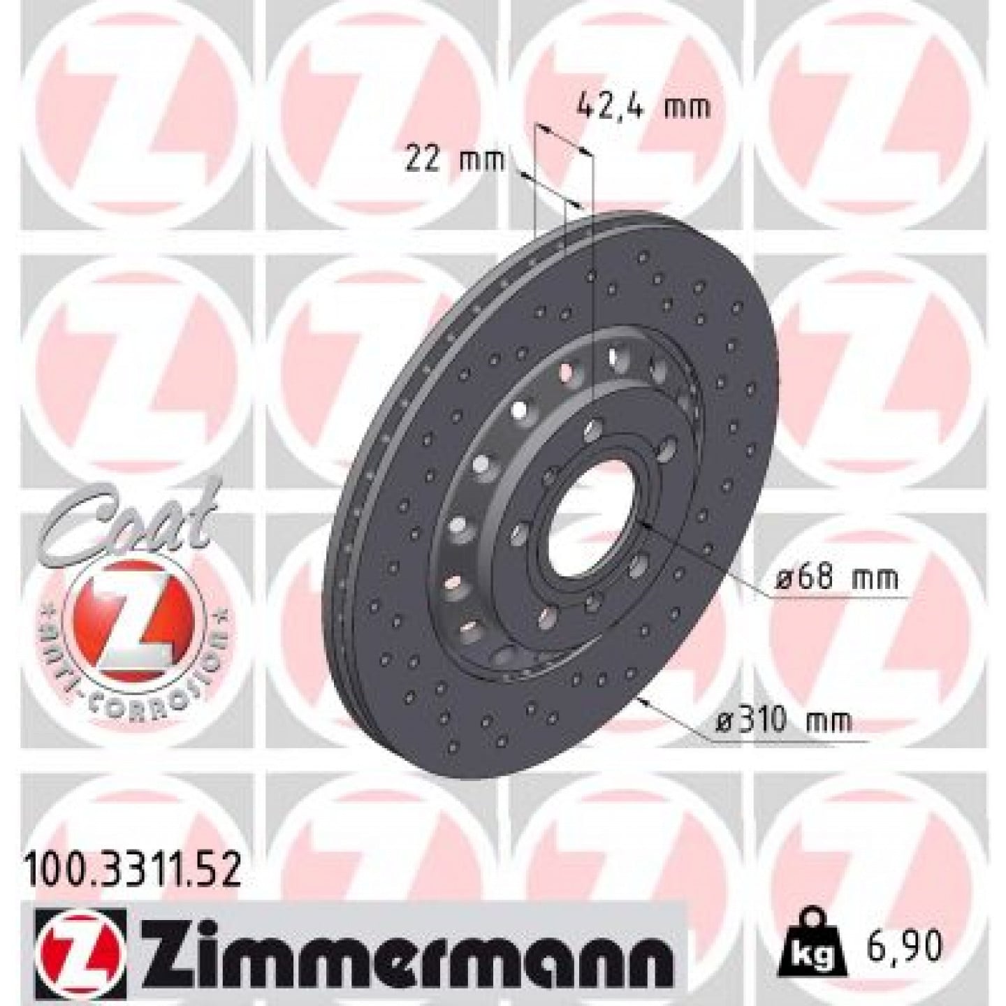 Remschijf ZIMMERMANN 100.3311.52