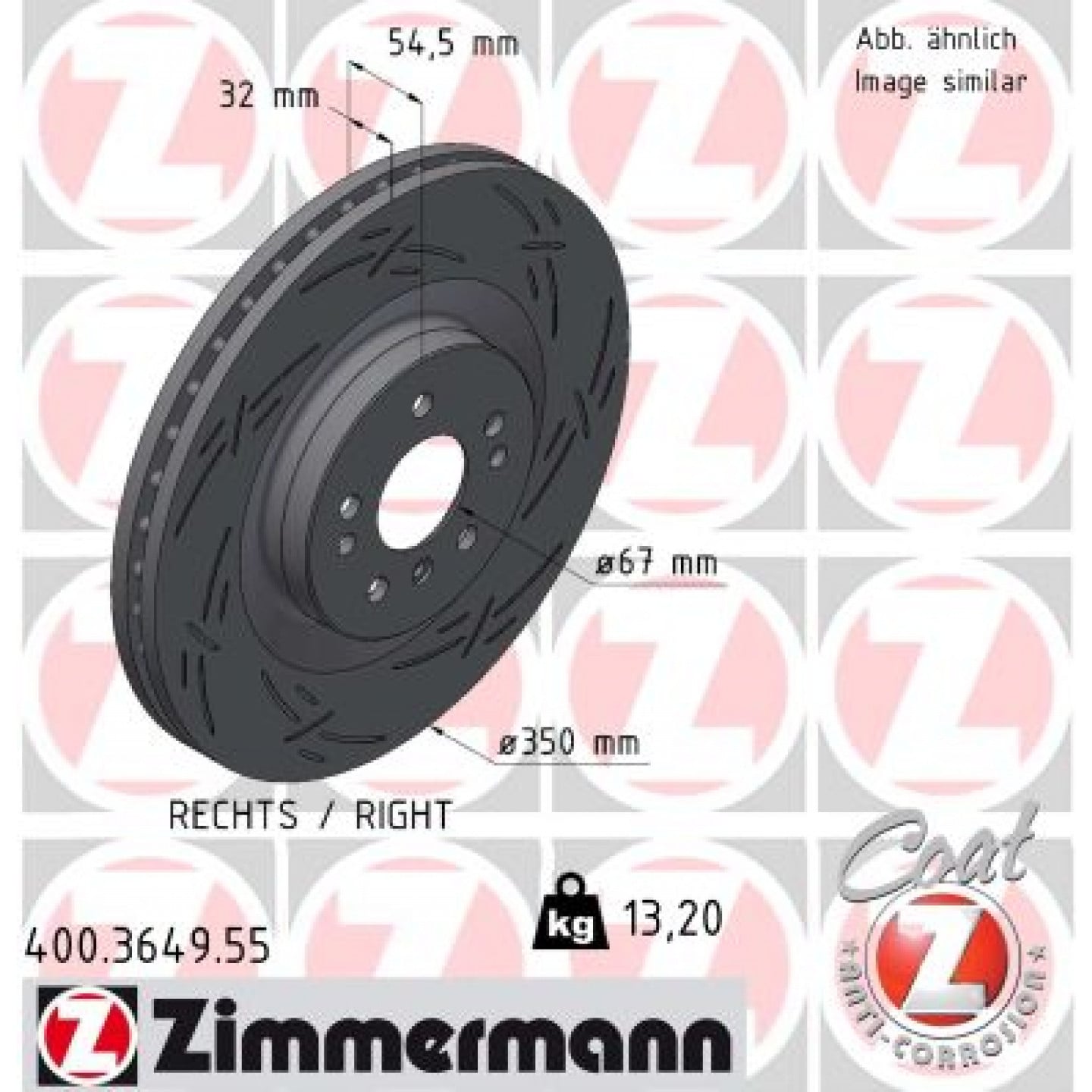 Bremseskive ZIMMERMANN 400.3649.55