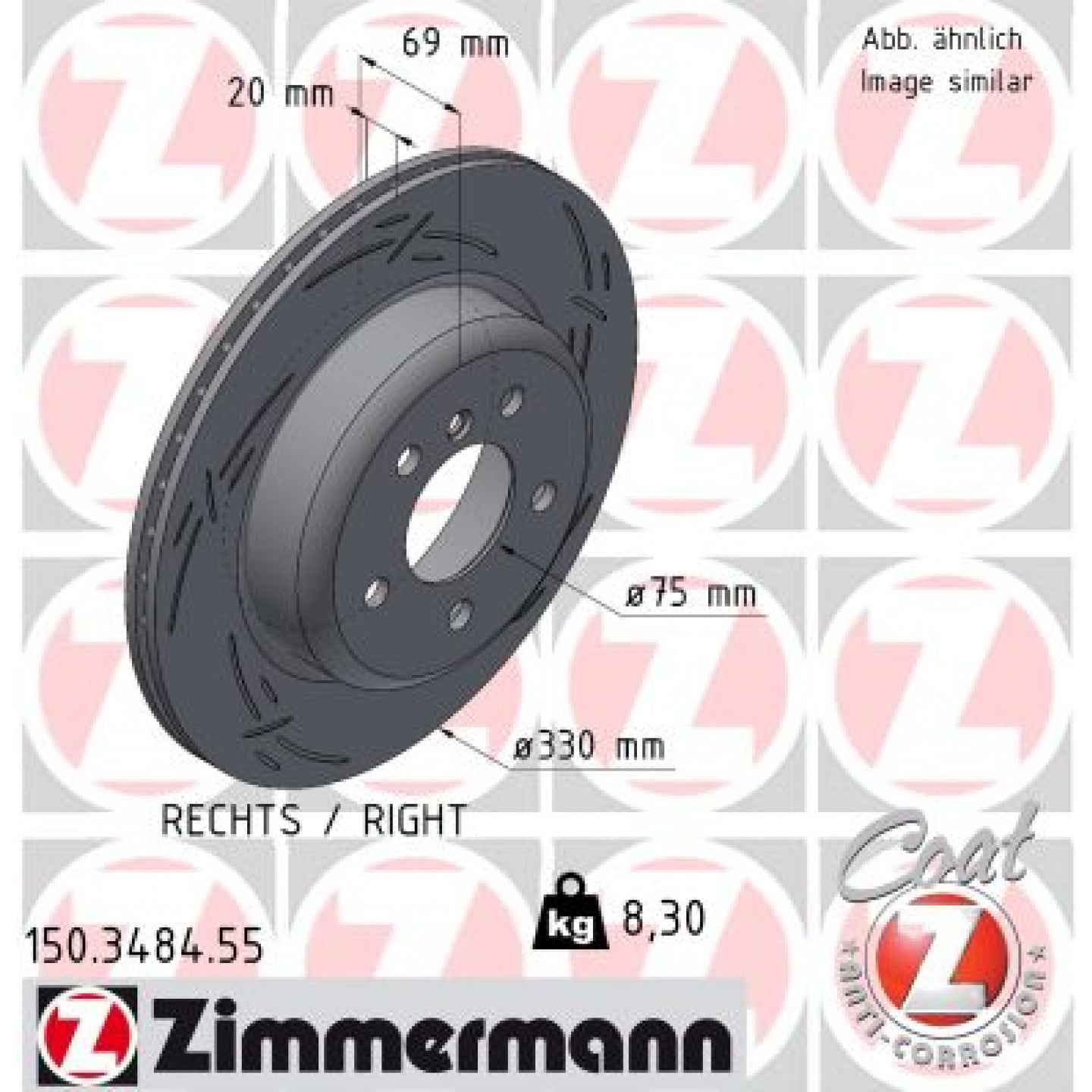 Remschijf ZIMMERMANN 150.3484.55