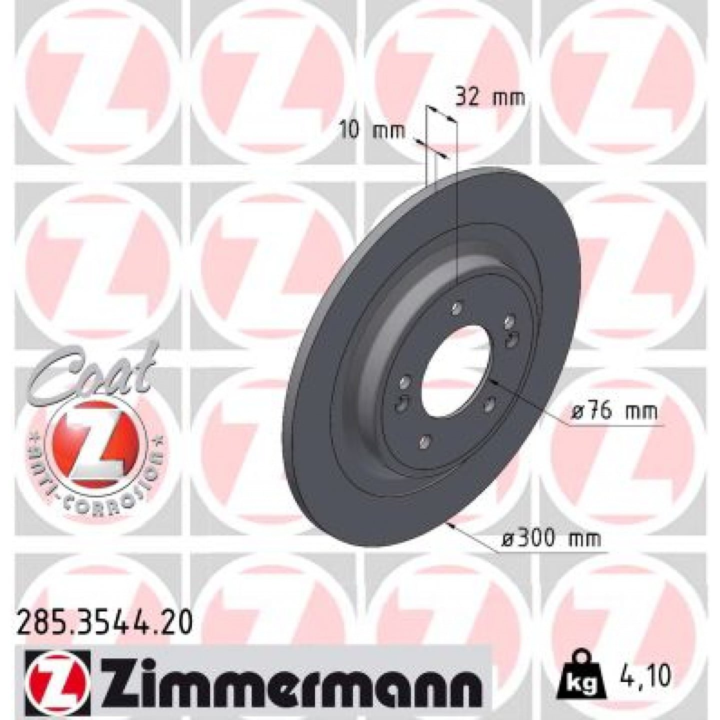 Remschijf ZIMMERMANN 285.3544.20