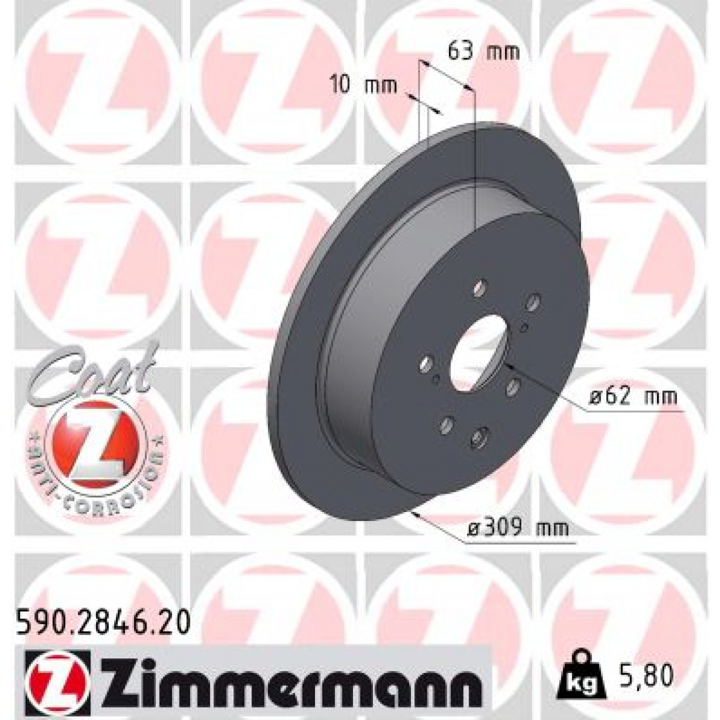 Remschijf ZIMMERMANN 590.2846.20