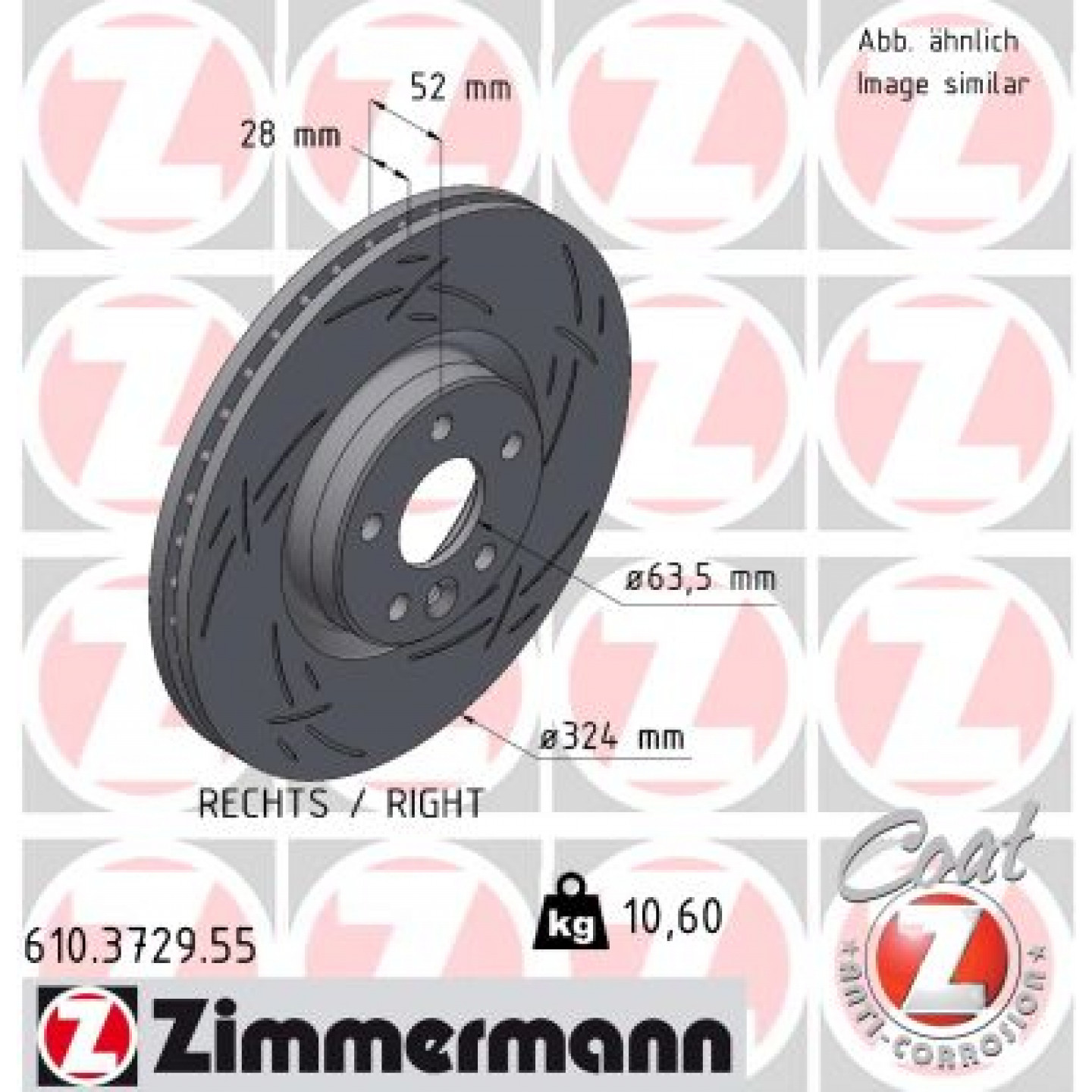 Remschijf ZIMMERMANN 610.3729.55