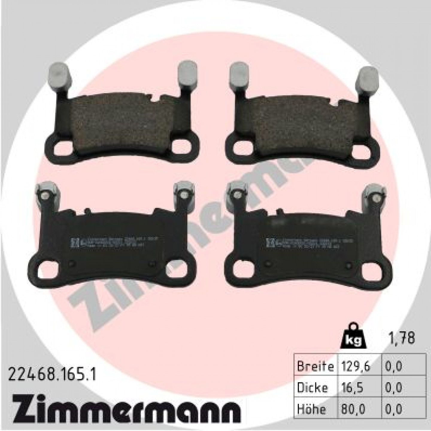 Bremseklodser ZIMMERMANN 22468.165.1
