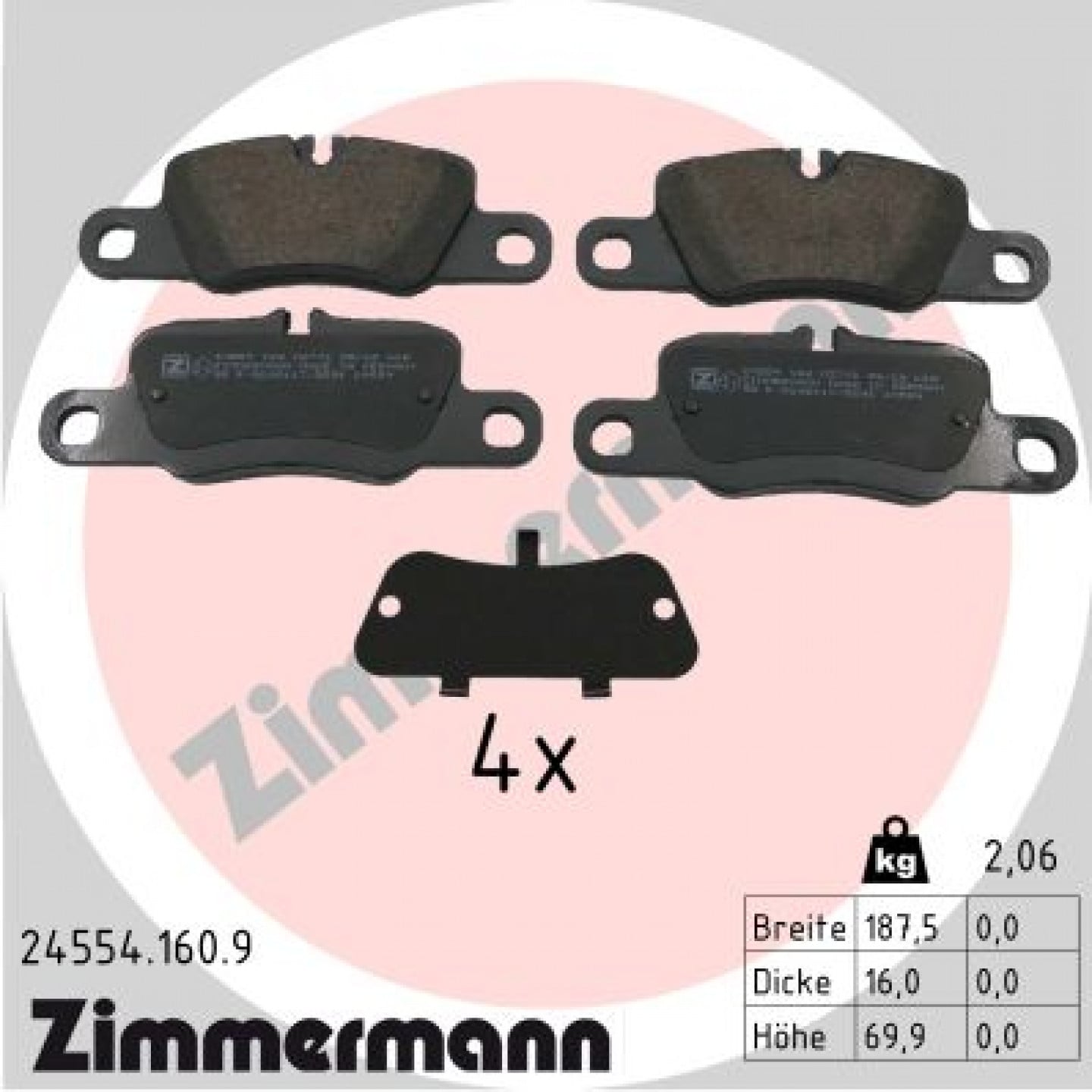 Bremseklodser ZIMMERMANN 24554.160.9