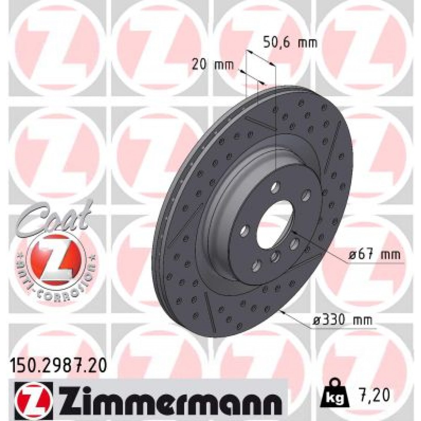 Bremseskive ZIMMERMANN 150.2987.20