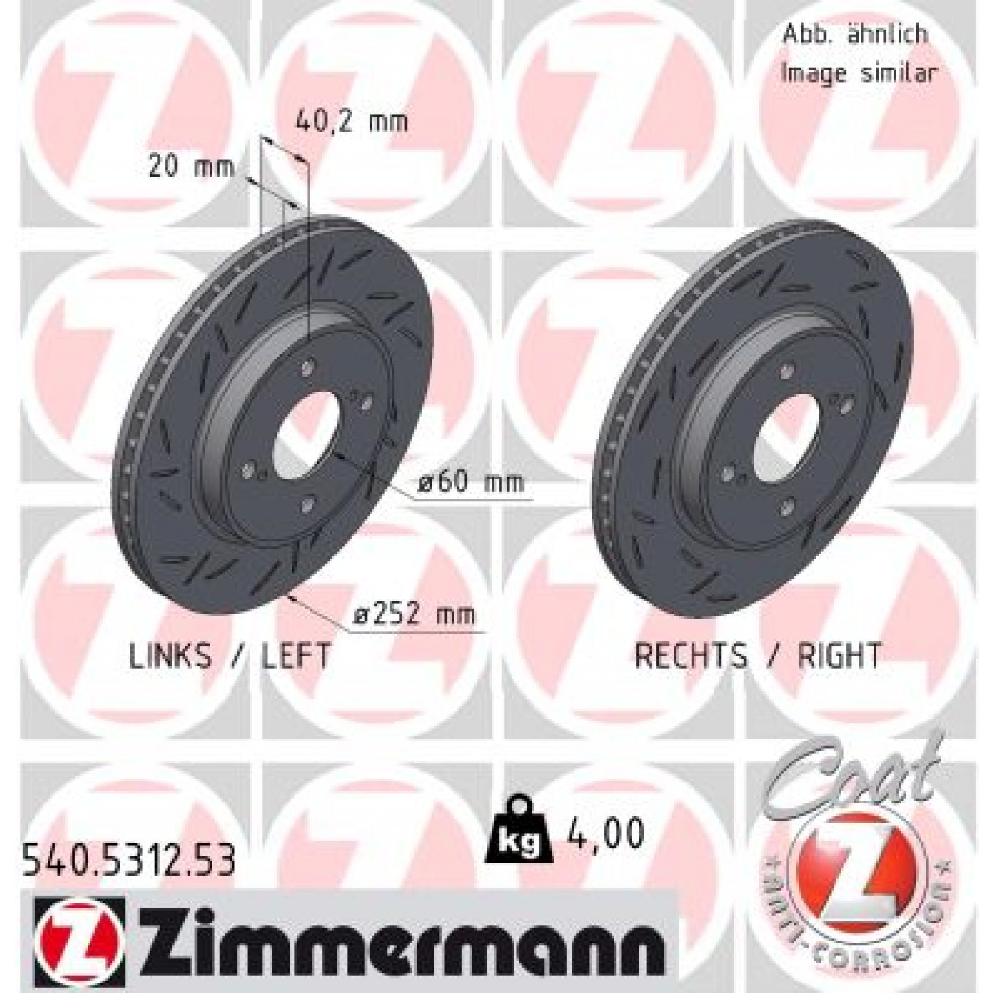 Bremseskive ZIMMERMANN 540.5312.53