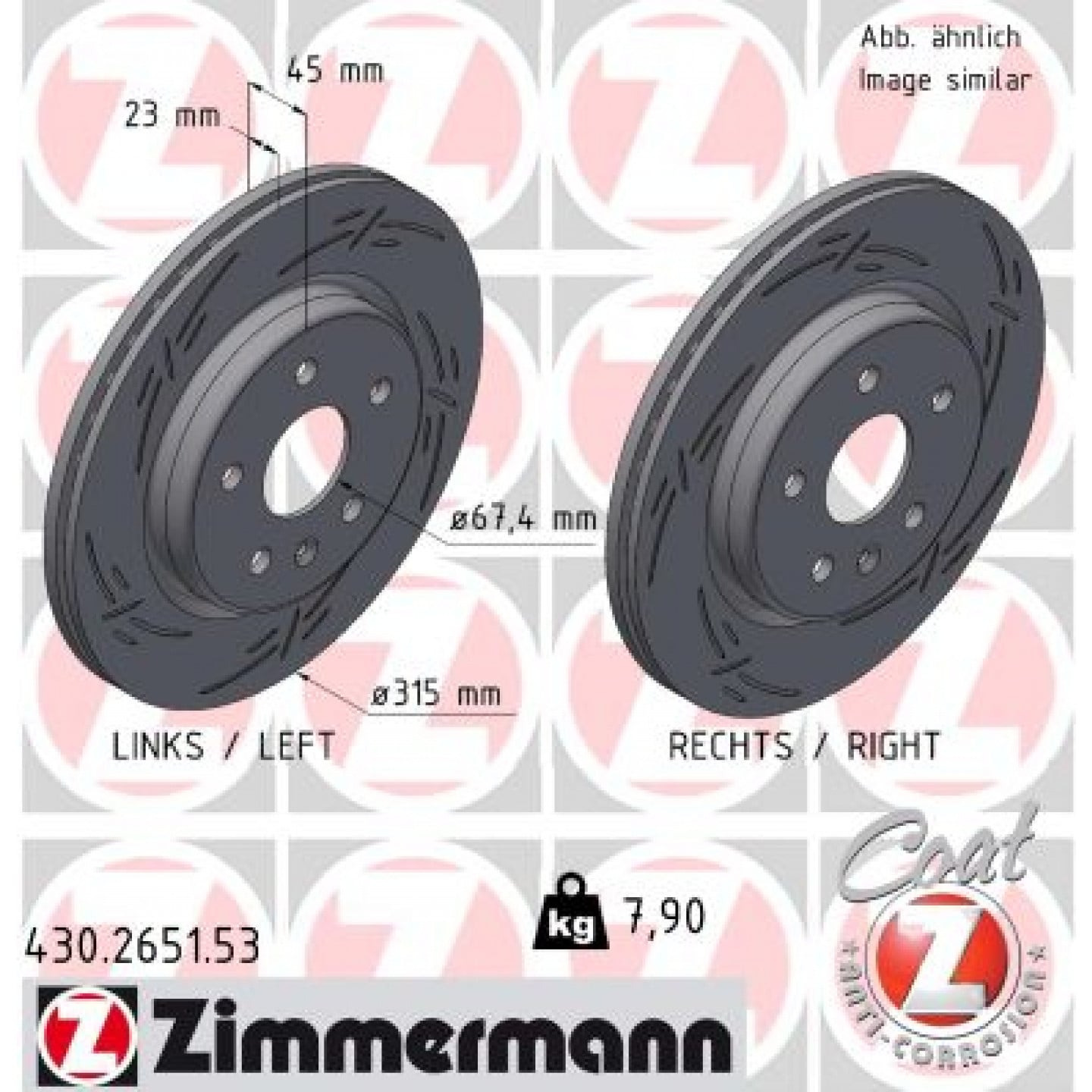 Remschijf ZIMMERMANN 430.2651.53