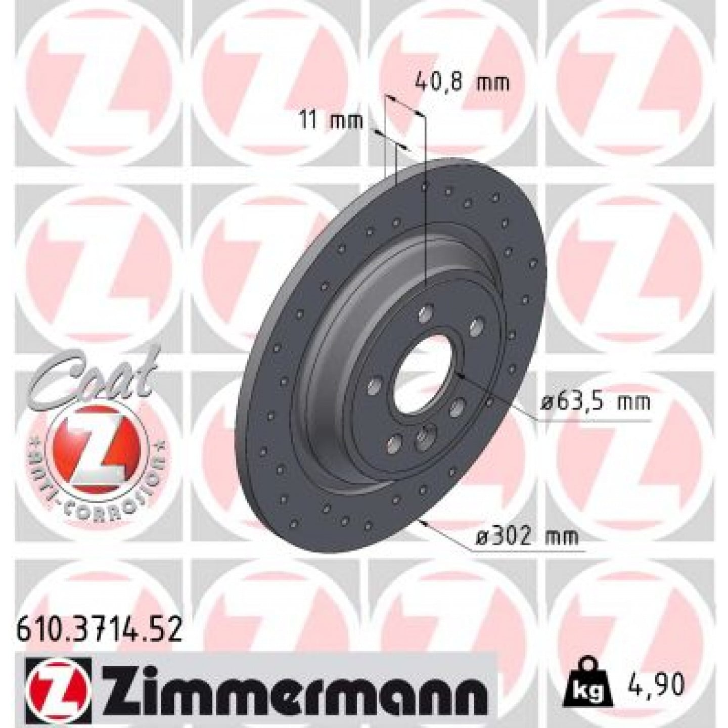 Remschijf ZIMMERMANN 610.3714.52