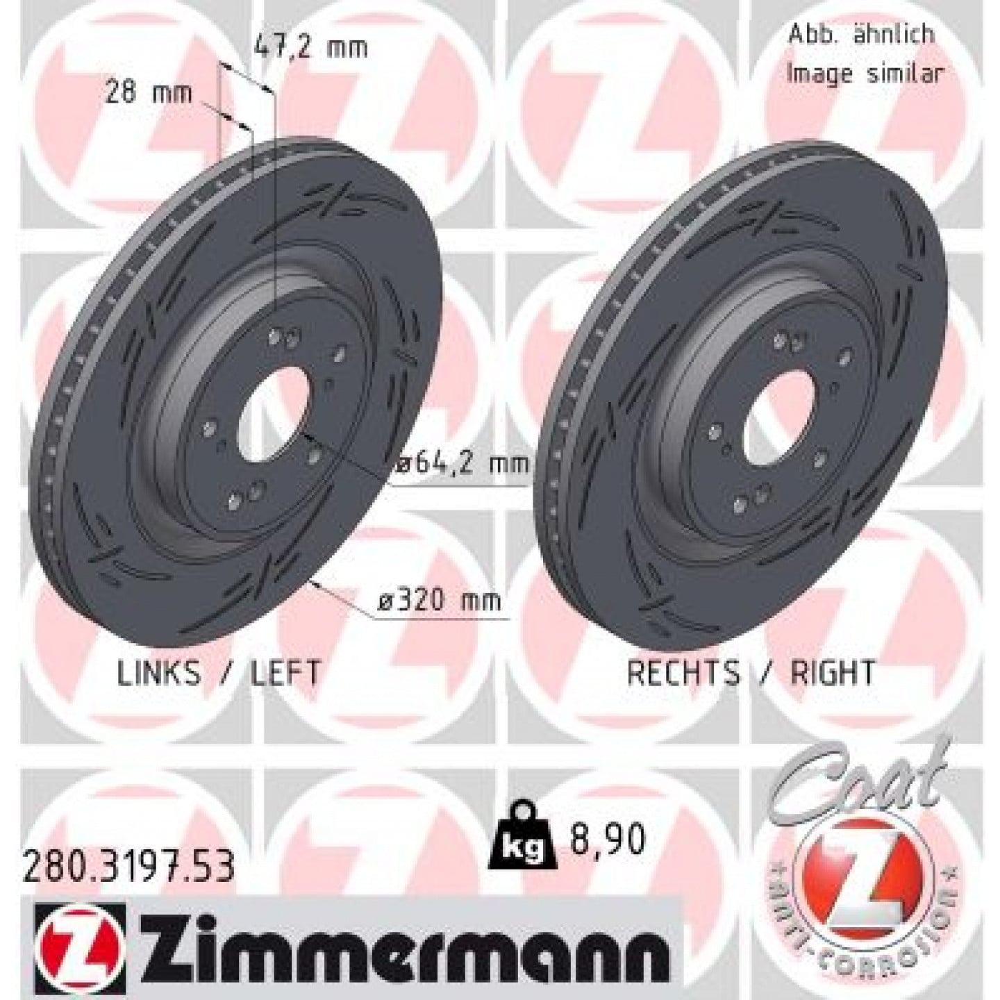 Remschijf ZIMMERMANN 280.3197.53