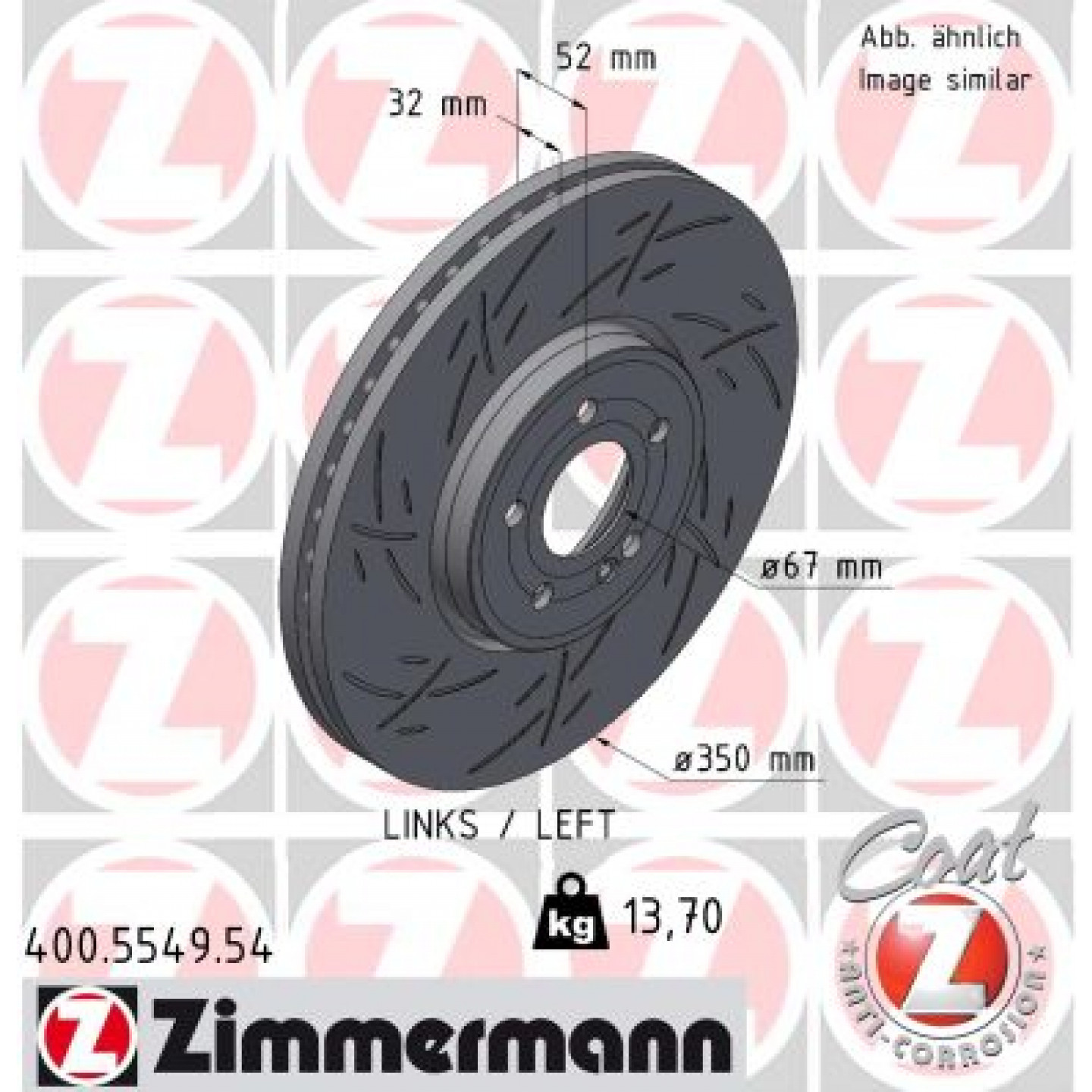 Remschijf ZIMMERMANN 400.5549.54
