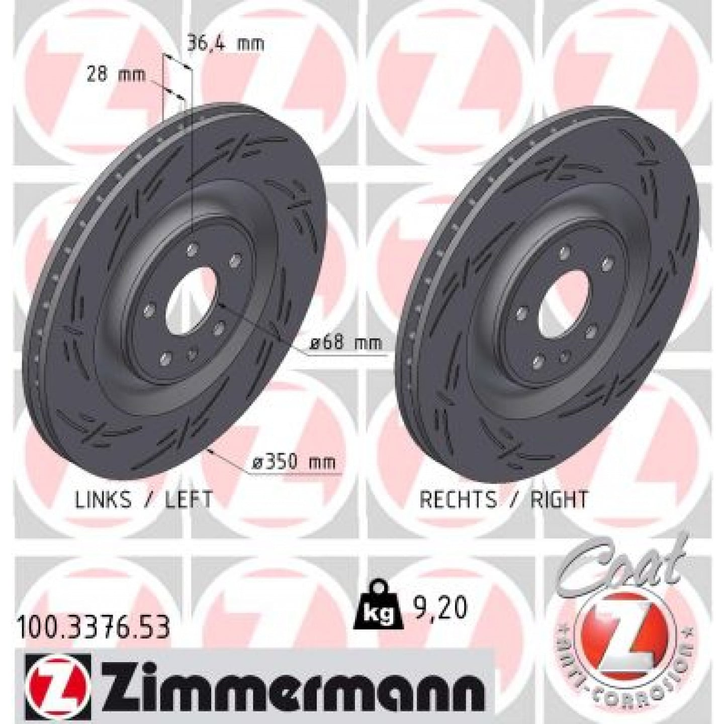 Discofreno ZIMMERMANN 100.3376.53