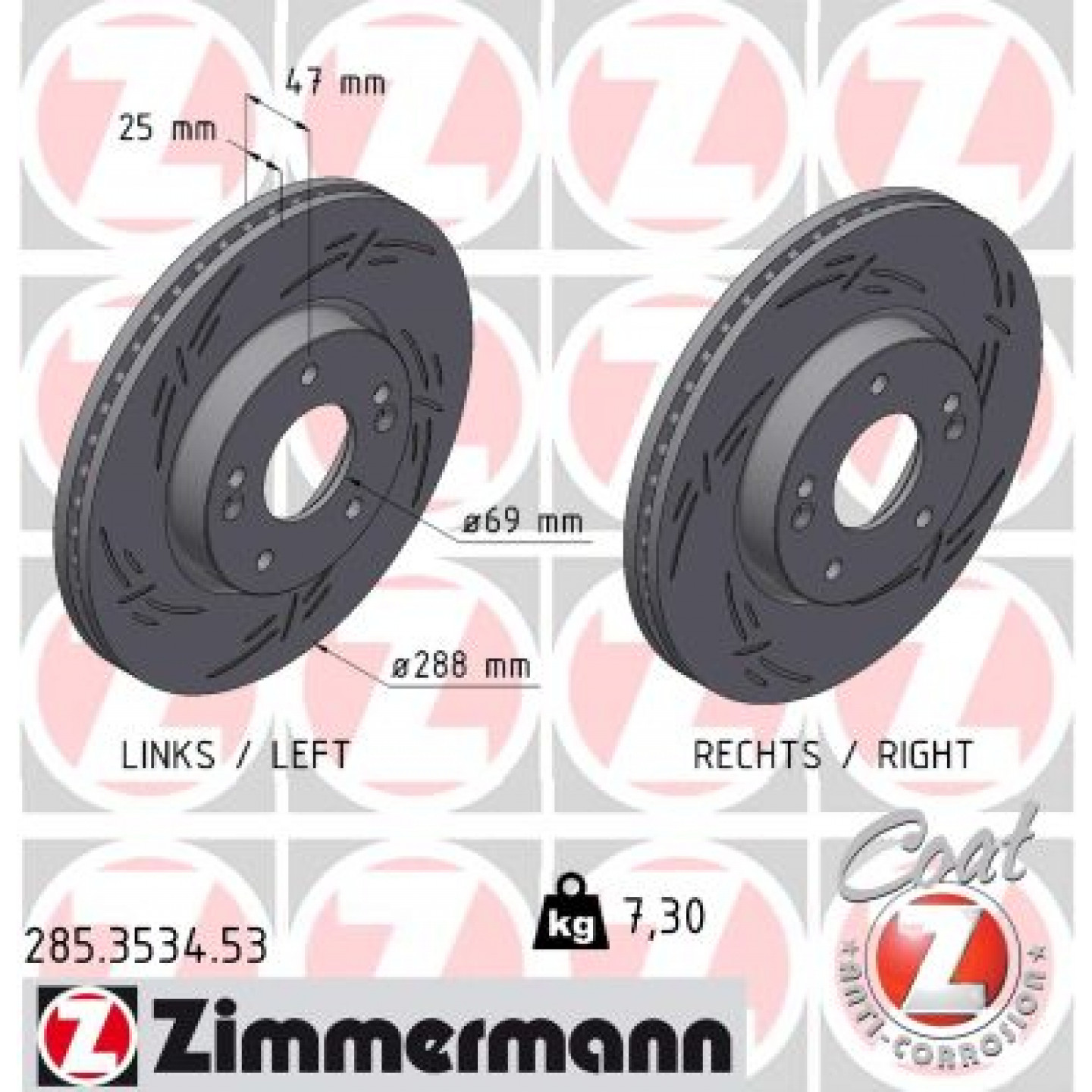 Remschijf ZIMMERMANN 285.3534.53
