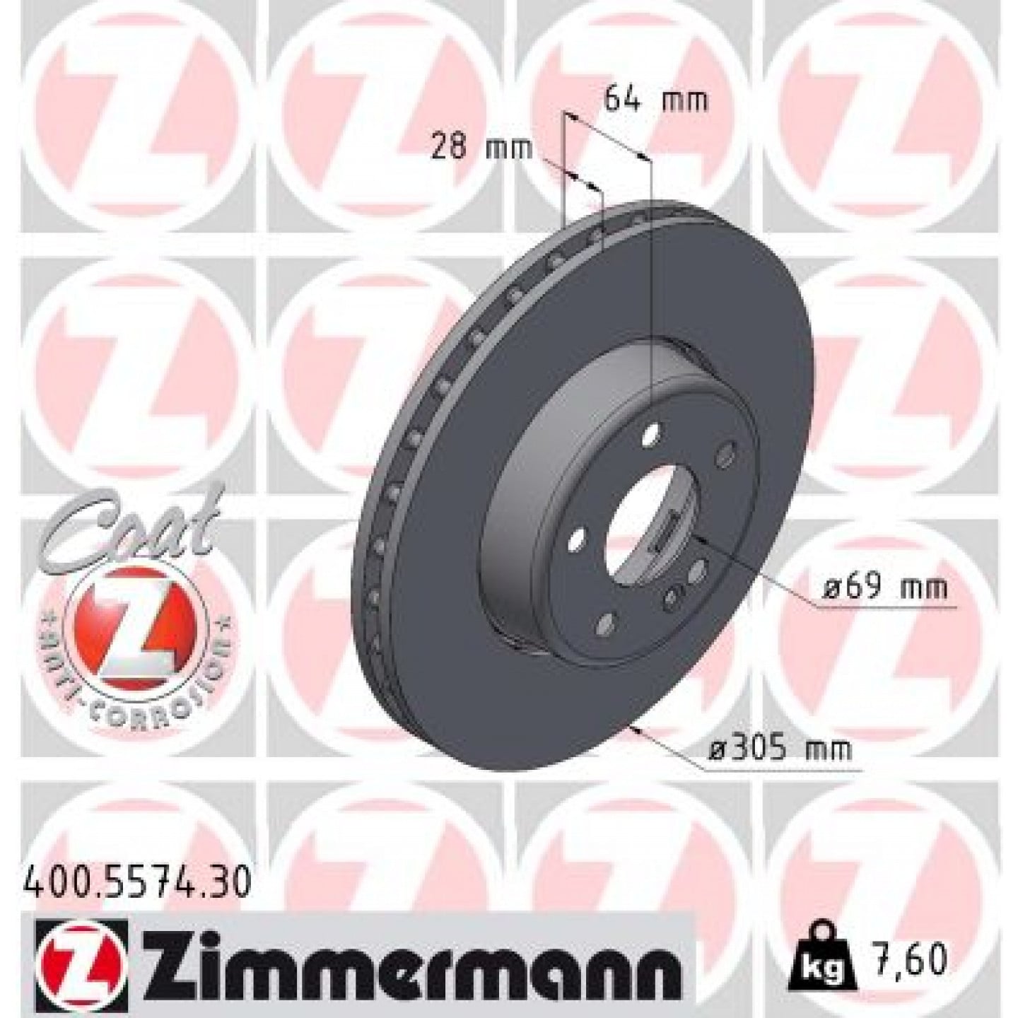 Bremseskive ZIMMERMANN 400.5574.30